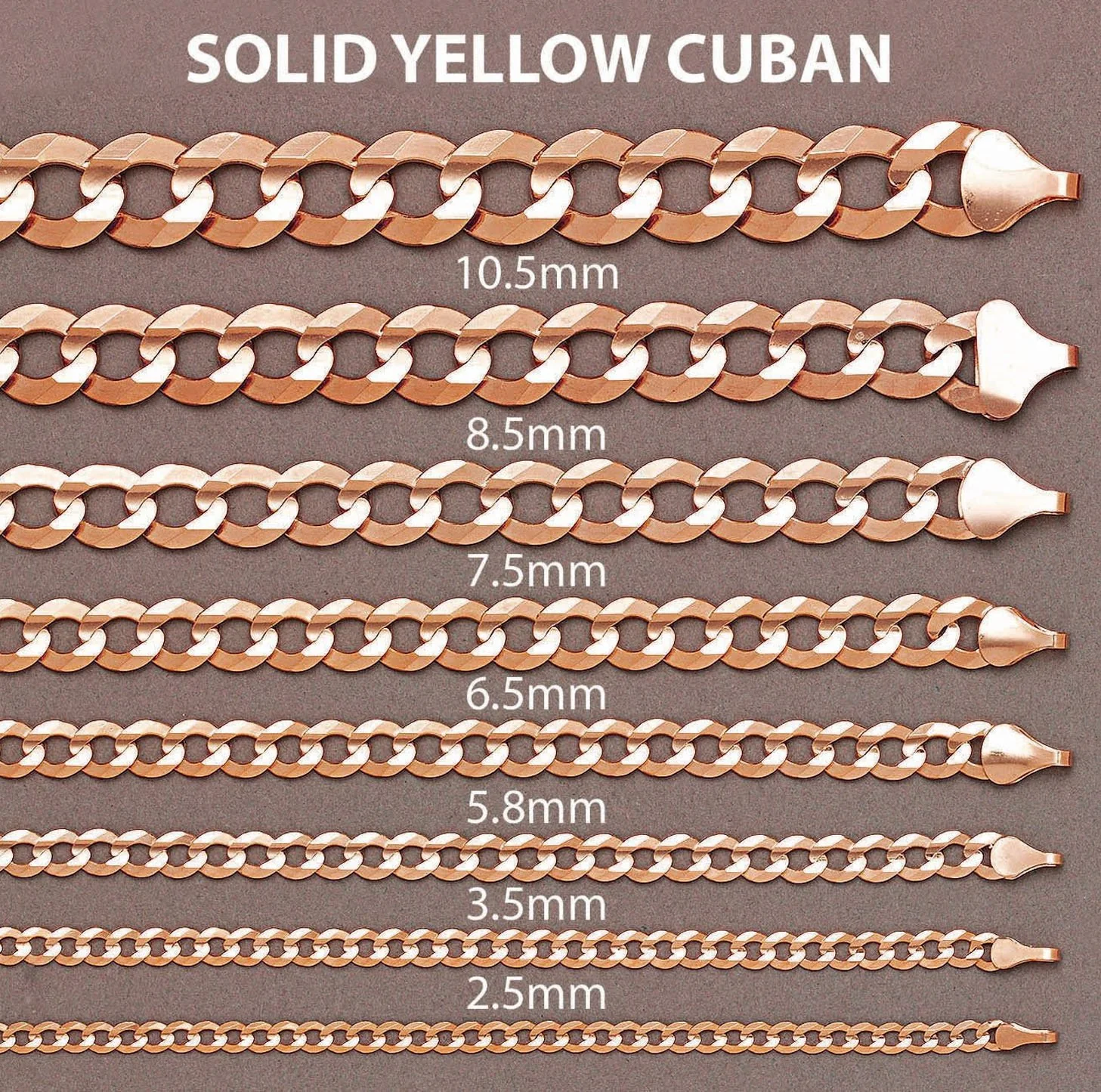 Womens 14K Rose Gold Chain - Solid Cuban Link Chain - Image 5