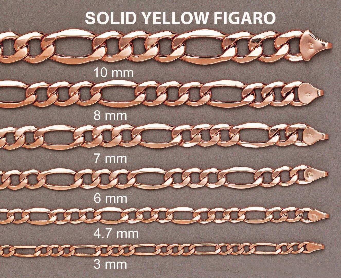Womens 14K Rose Gold Chain - Solid Figaro Chain - Image 5