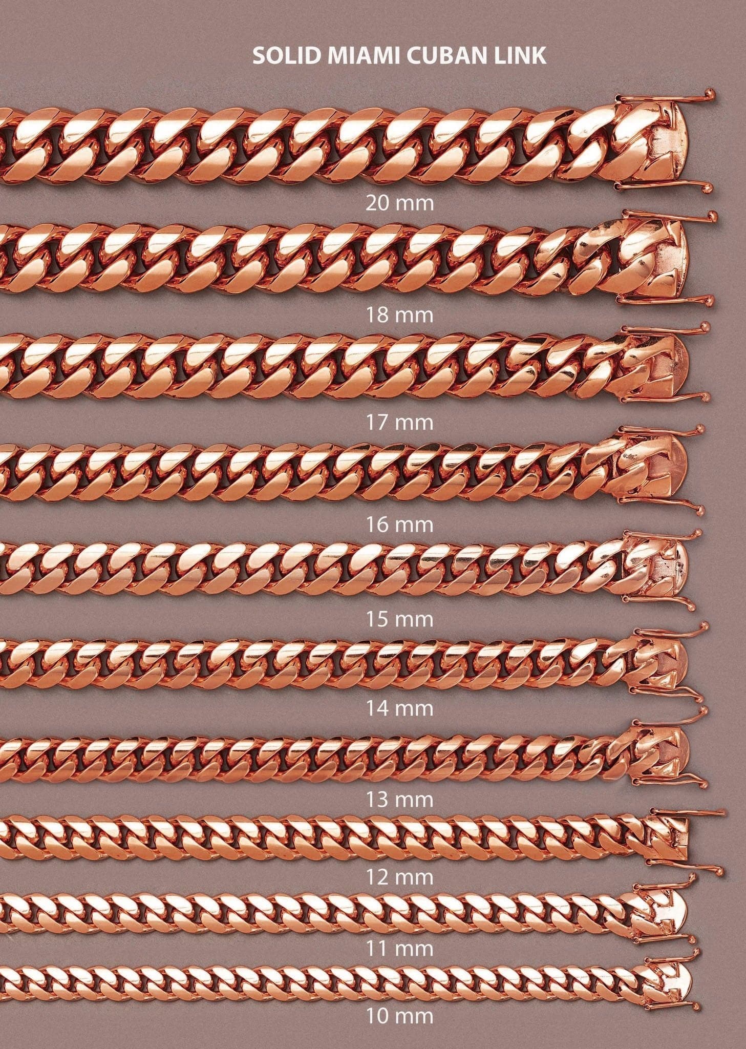 Heavy Solid Rose Gold Miami Cuban Link Chain Customizable (10MM-20MM) - Image 4