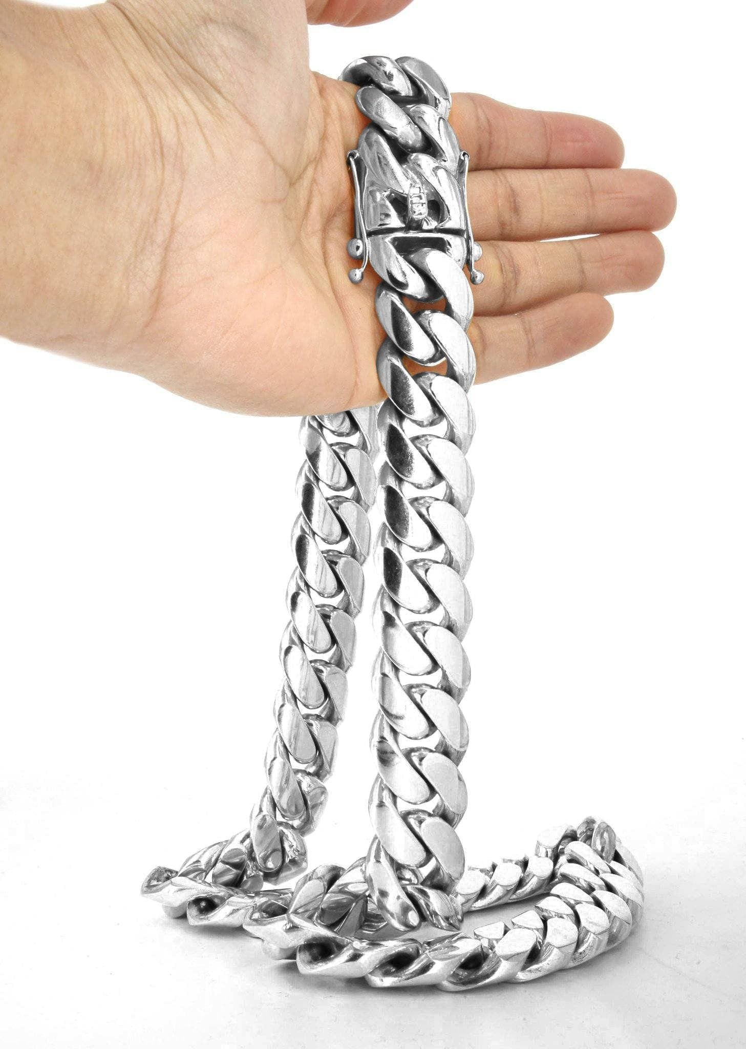 Heavy Solid White Gold Miami Cuban Link Chain Customizable (10MM-20MM) - Image 7