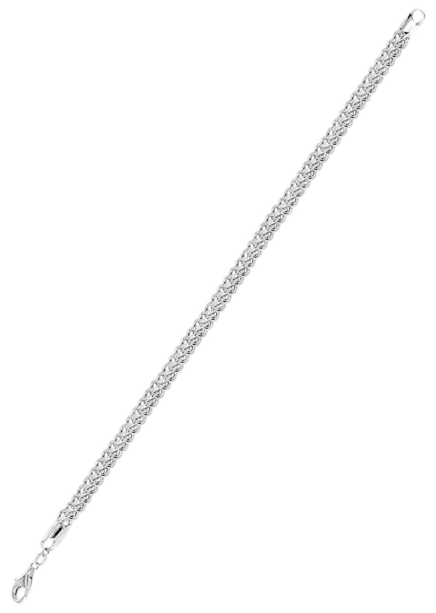 Semi Solid Womens Diamond Cut Franco Bracelet 10K White Gold - Image 3