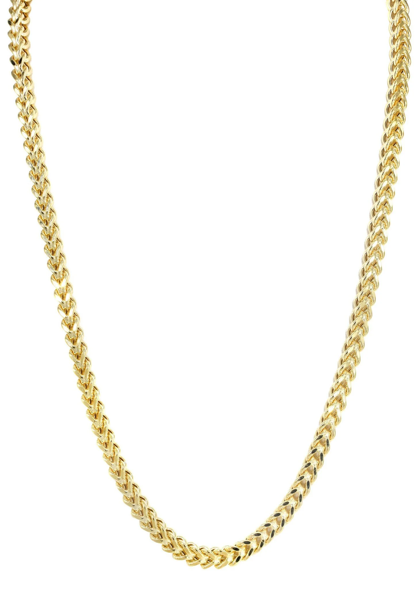 Womens 14K Gold Chain - Semi Solid Yellow Franco Chain - Image 3