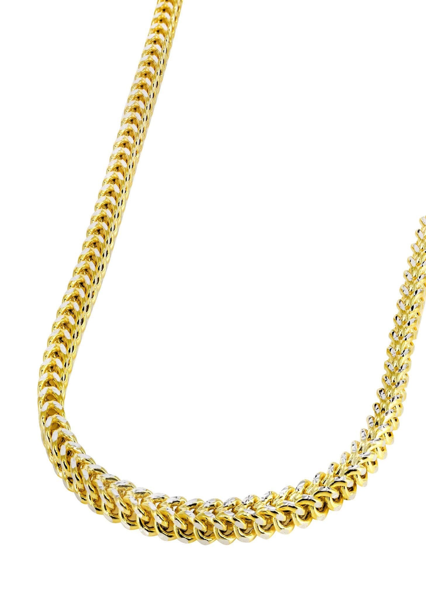 Gold Chain - Womens Semi Solid Diamond Cut Franco Chain 10K Gold