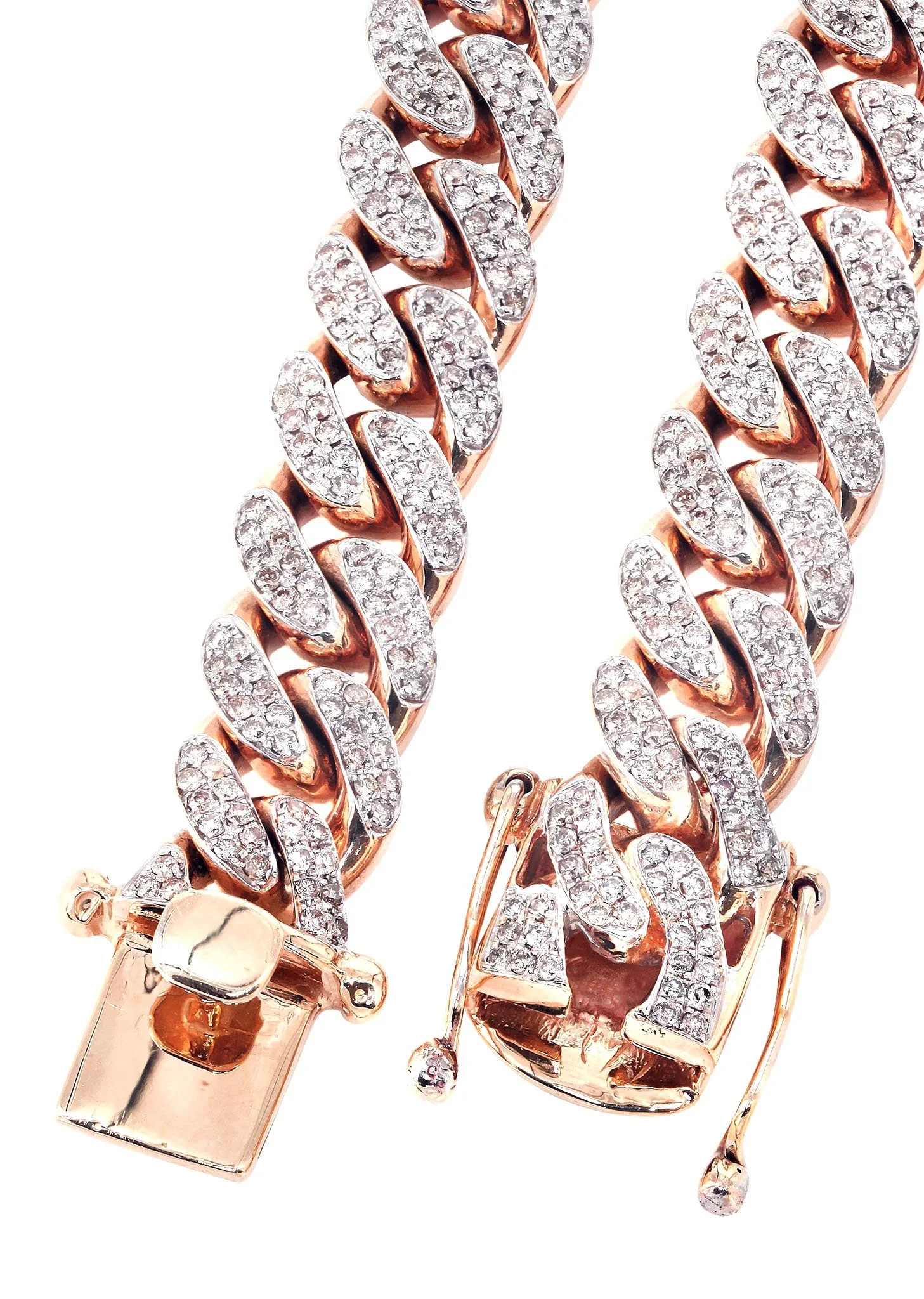 Rose Gold Iced Out Women Diamond Miami Cuban Link Chain Customizable (10MM-20MM) - Image 3