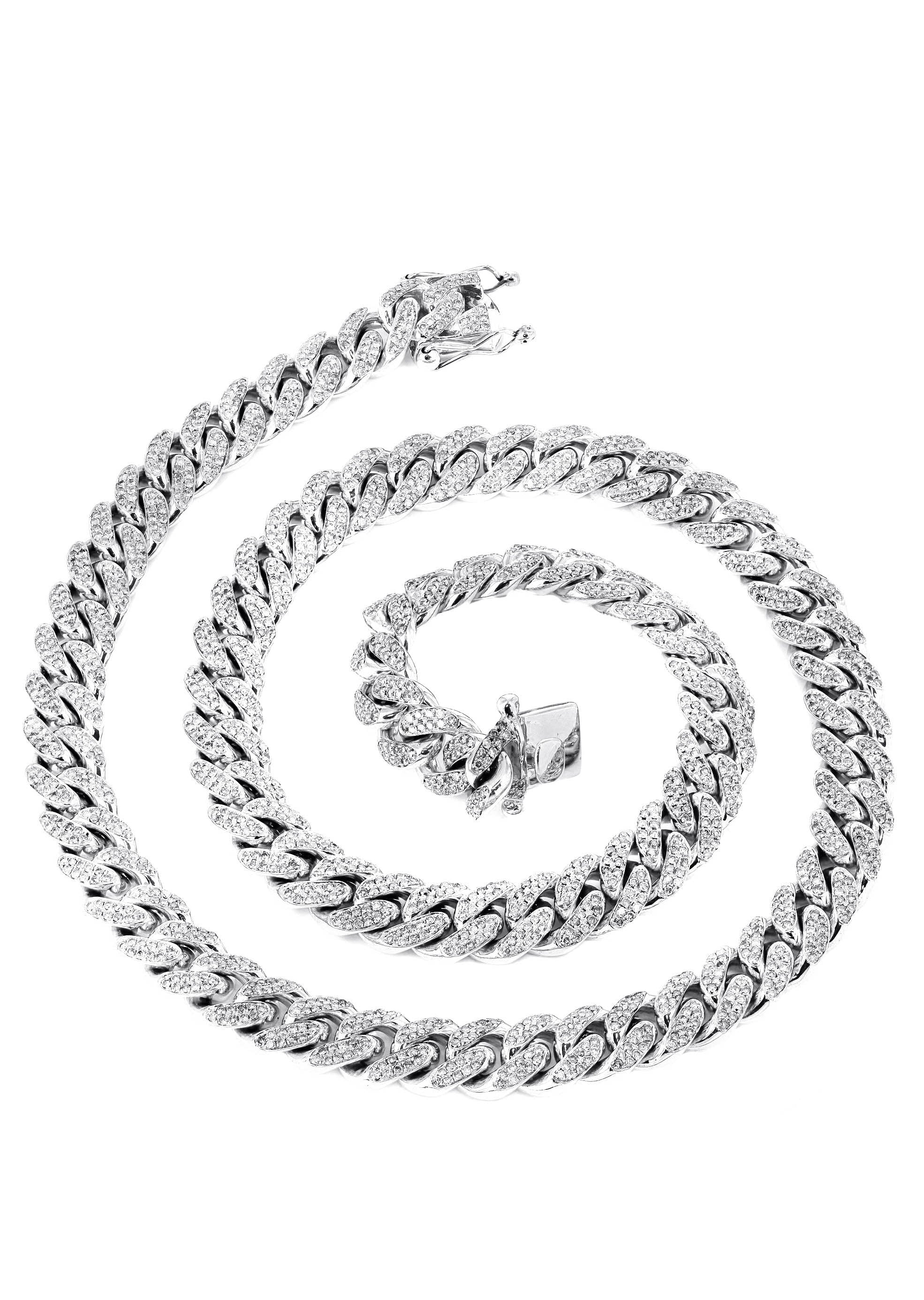 White Gold Iced Out Women Diamond Miami Cuban Link Chain Customizable (10MM-20MM) - Image 4