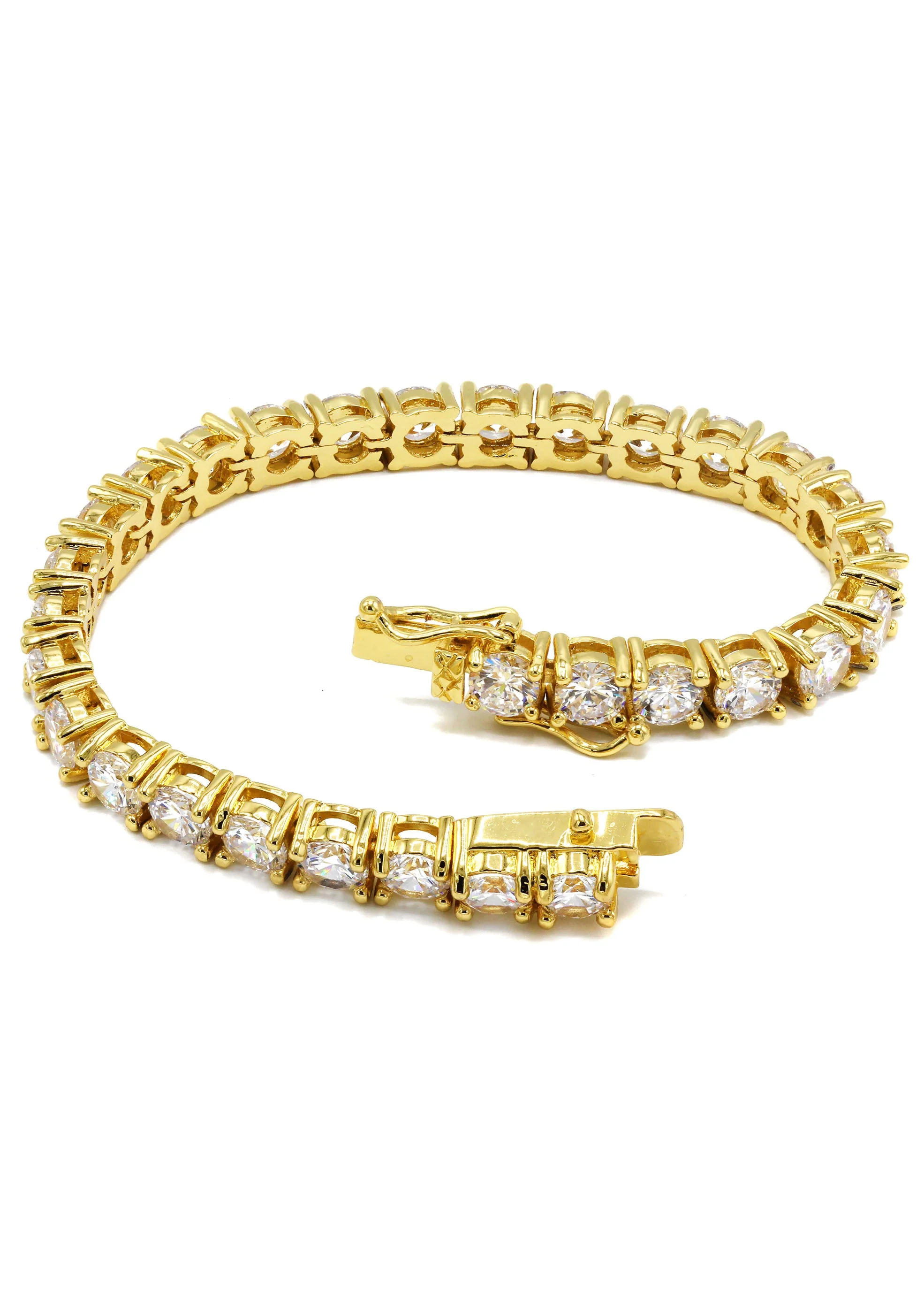 Womens Lab Grown Diamond Tennis Bracelet - 14K Yellow Gold - Image 3