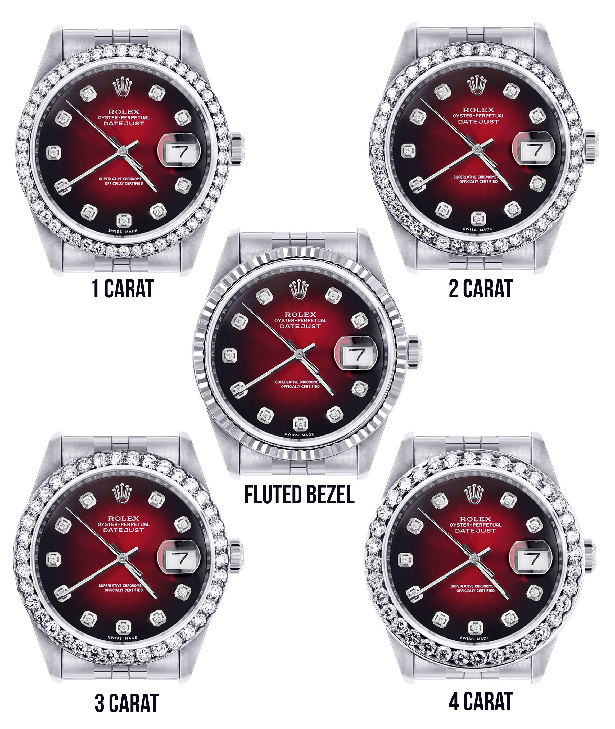 Womens Rolex Datejust Watch 16200 | 36Mm | Red Dial | Jubilee Band - Image 3