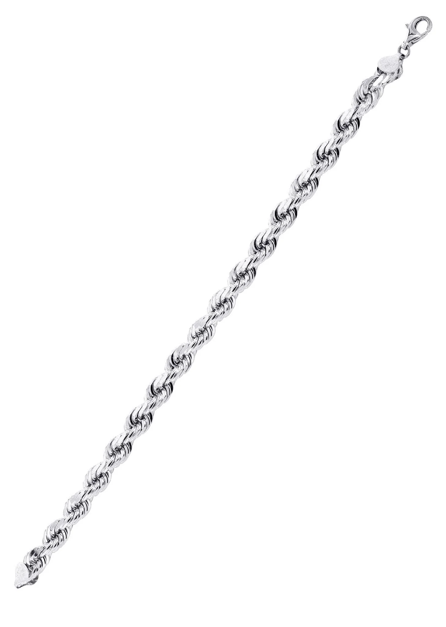 Solid Womens Rope Bracelet 10K White Gold - Image 3