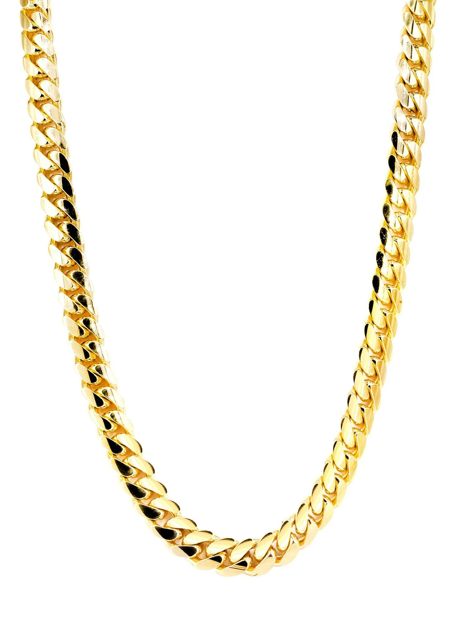 Womens 14K Gold Chain - Solid Miami Cuban Link Chain 14K Gold - Image 3