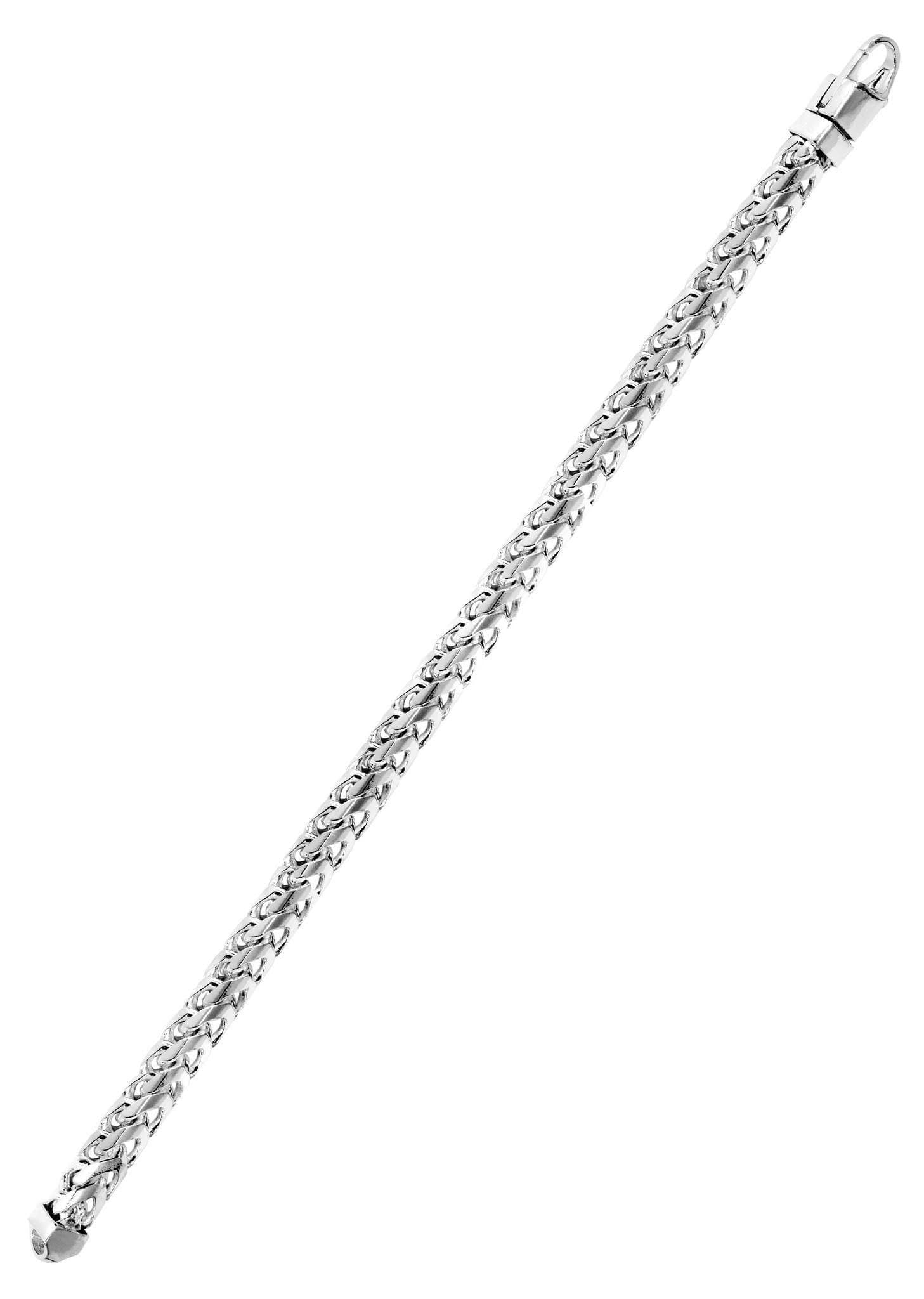 14K White Gold Bracelet Solid Franco For Women - Image 3