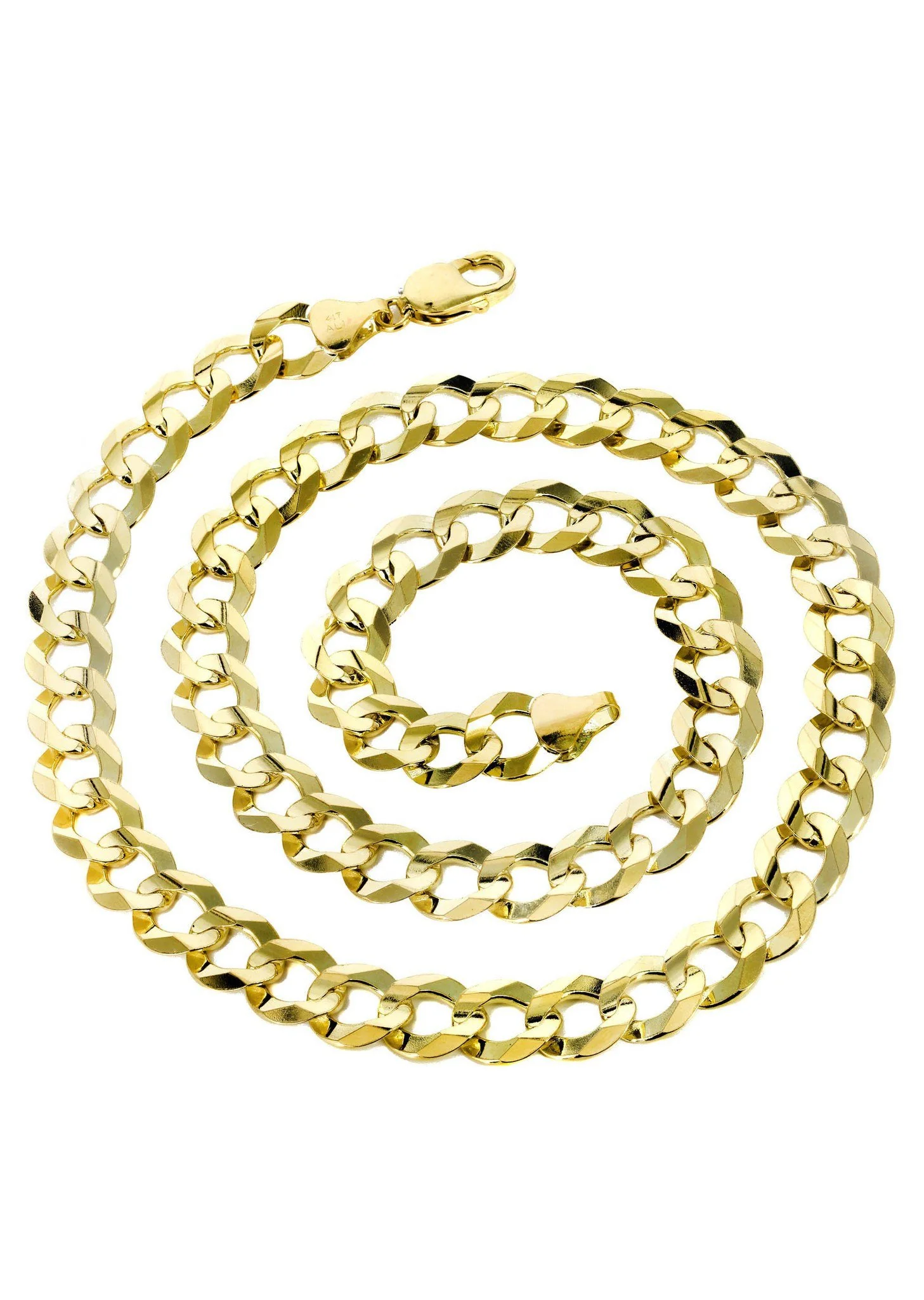 Womens 14K Gold Chain - Solid Cuban Link Chain - Image 2