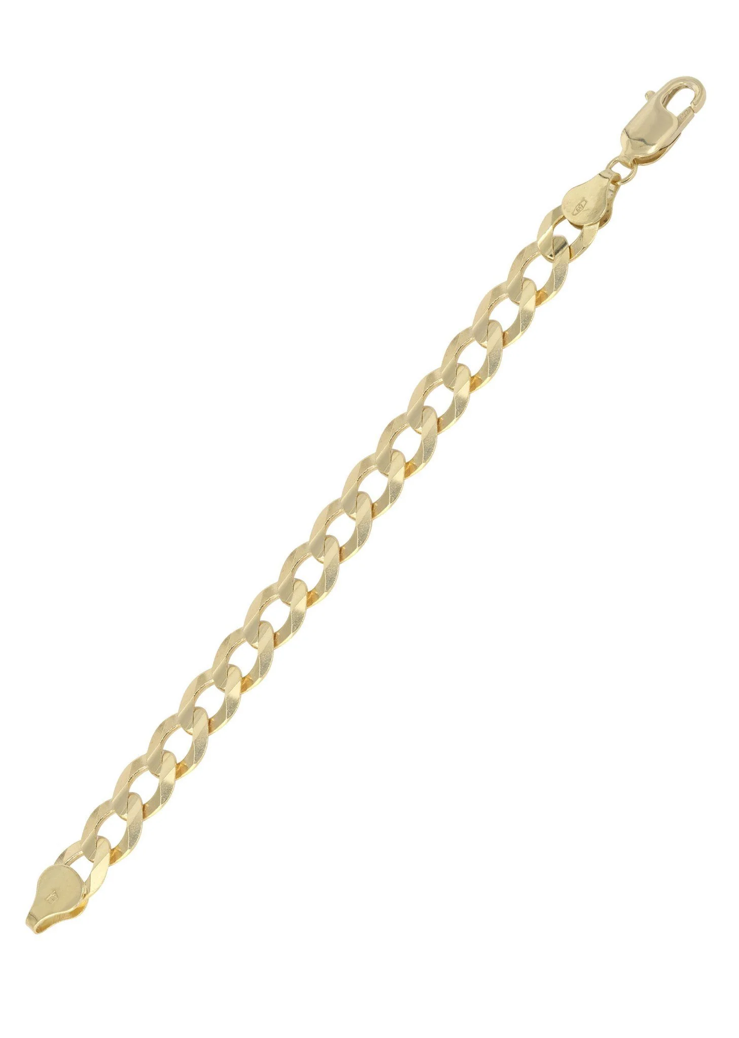 Solid Womens Cuban Link Bracelet 10K Yellow Gold - Image 3