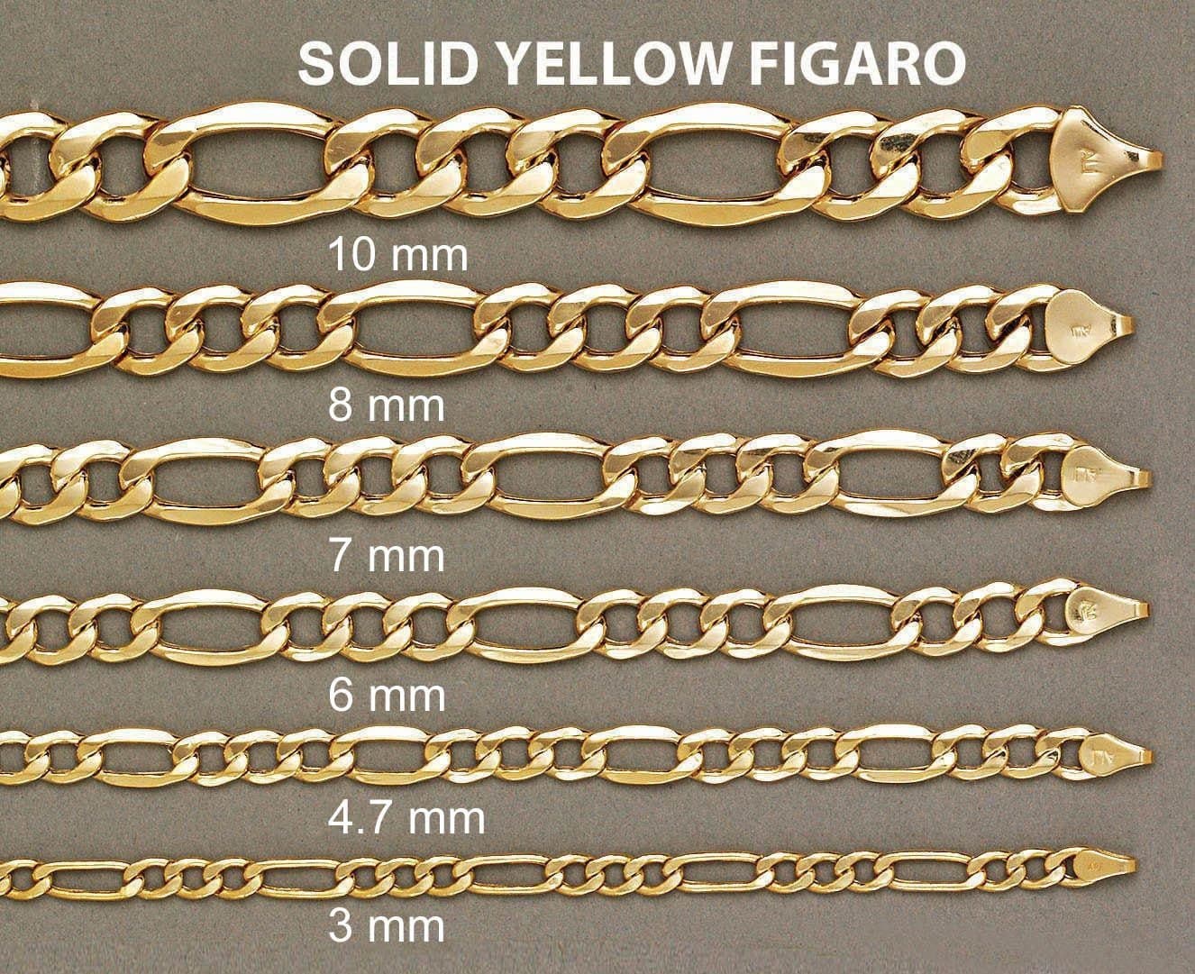 Gold Chain - Womens Solid Figaro Chain 10k Gold - Image 5