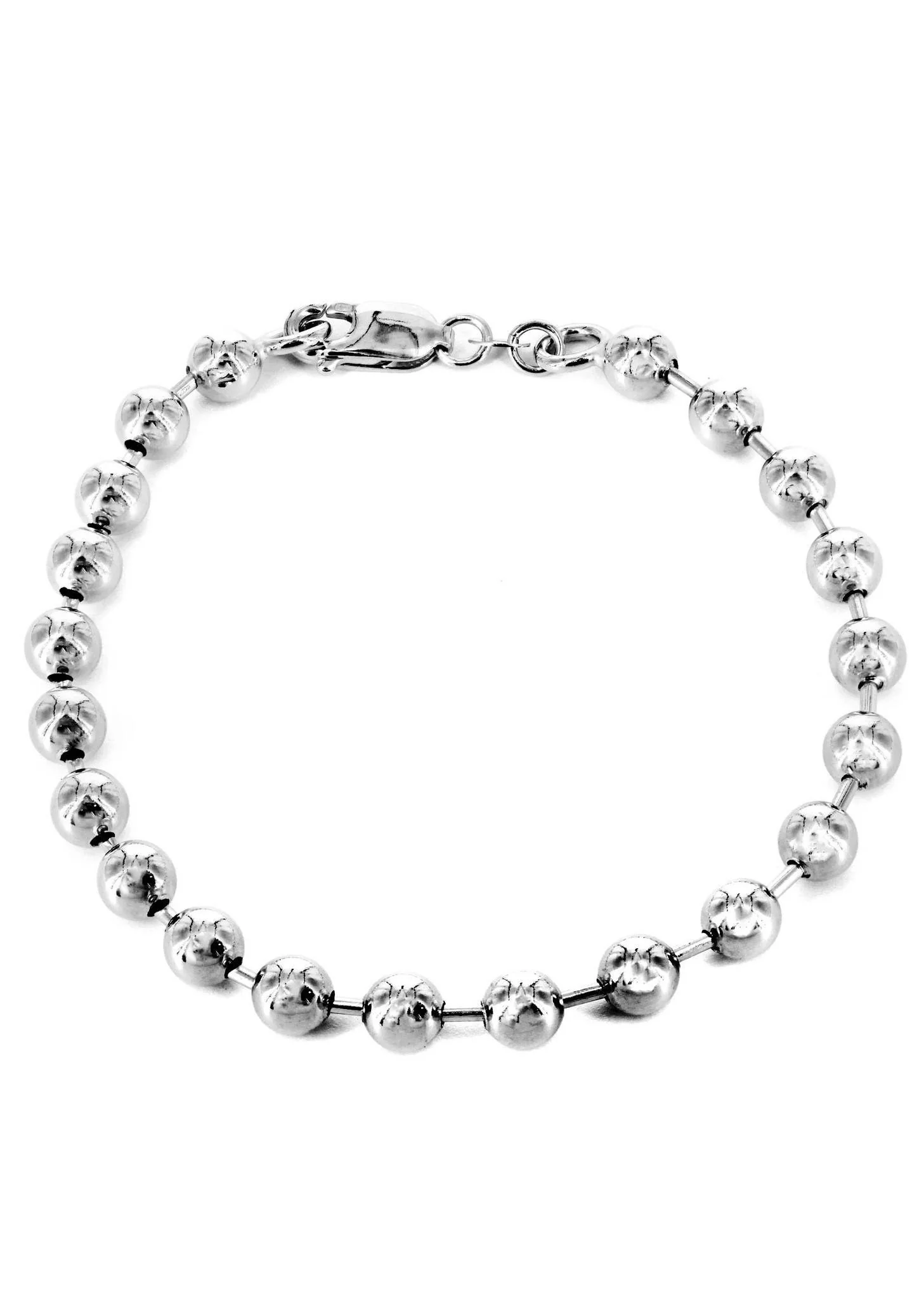 Womens Dog Tag Bracelet 10K White Gold