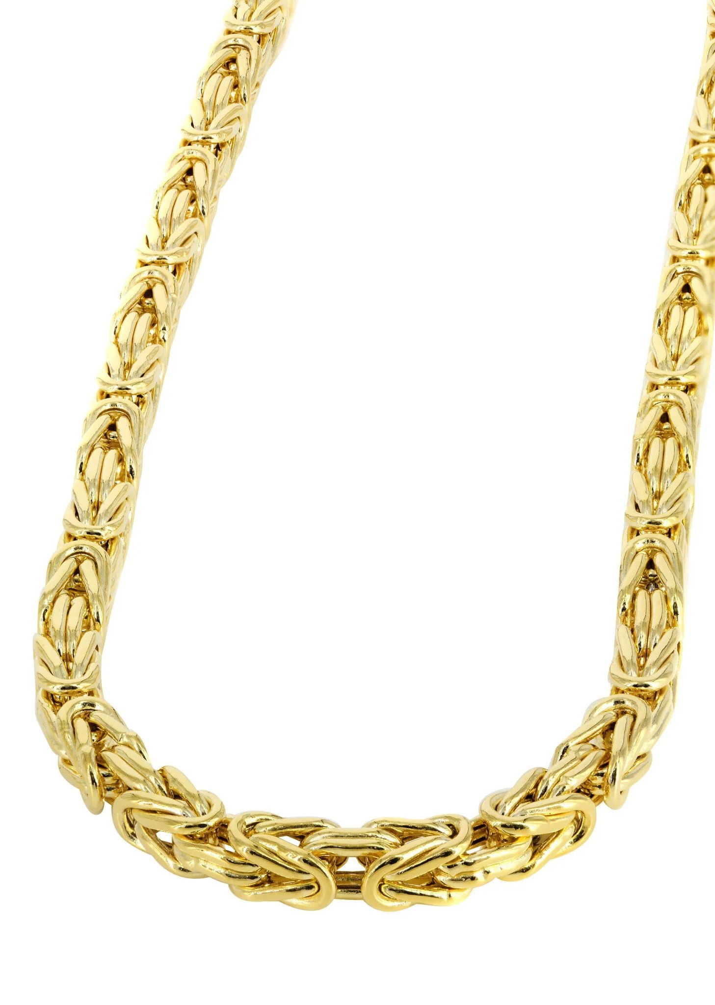 Womens 14K Gold Chain - Semi Solid Byzantine Chain
