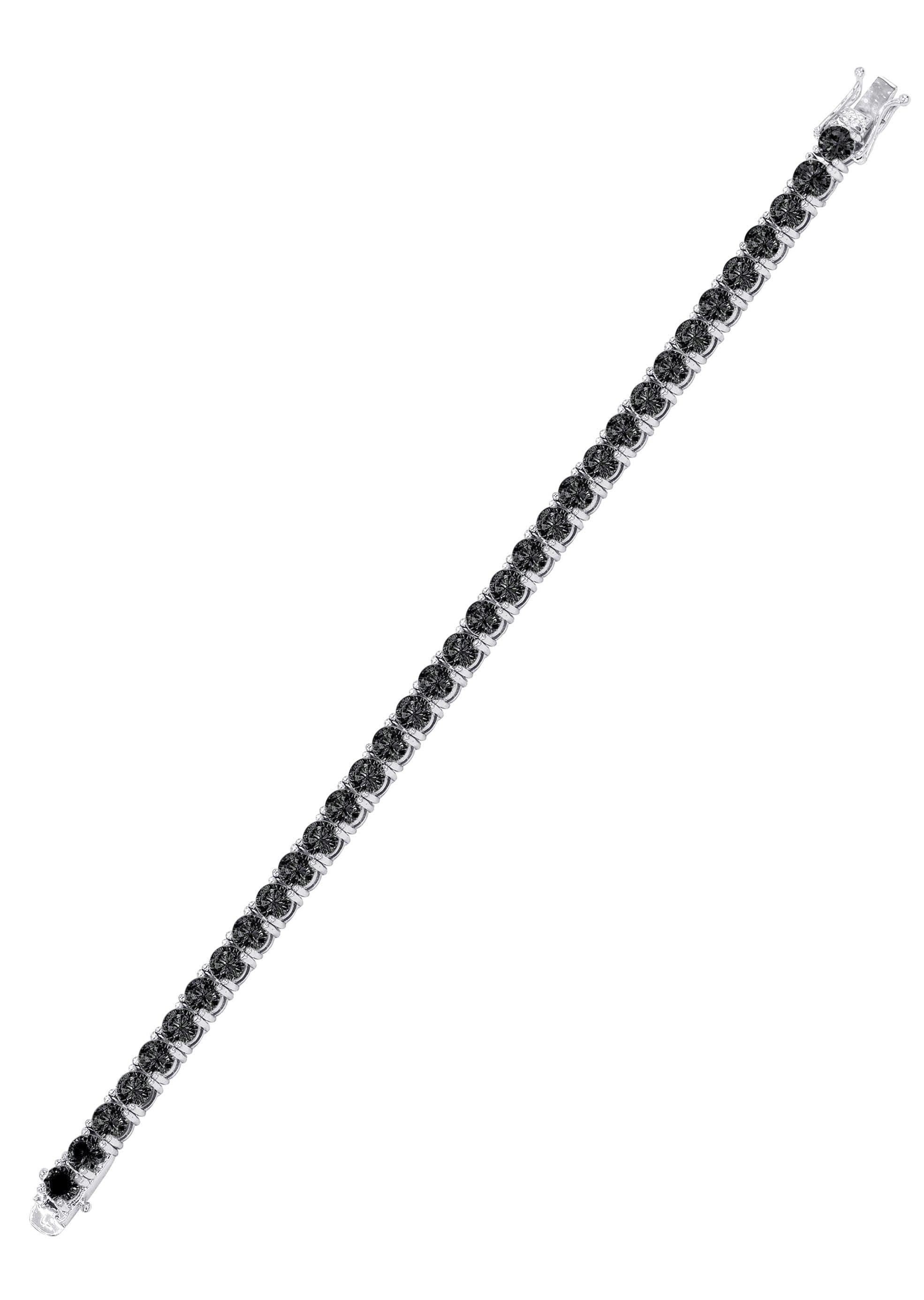 Womens Black Diamond Tennis Bracelet - Image 4