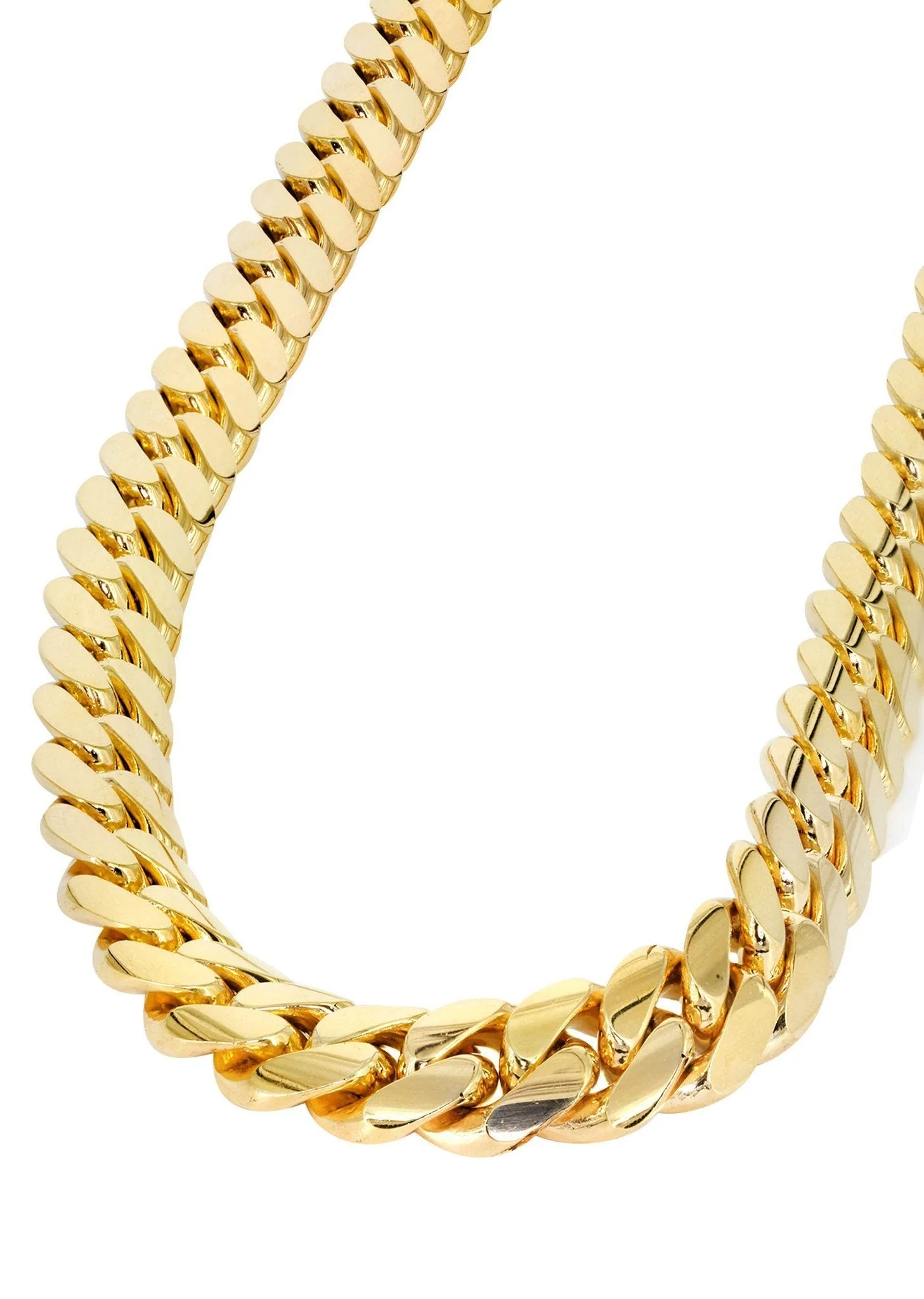 Womens Chain - Solid Miami Cuban Link 10K/14K Gold