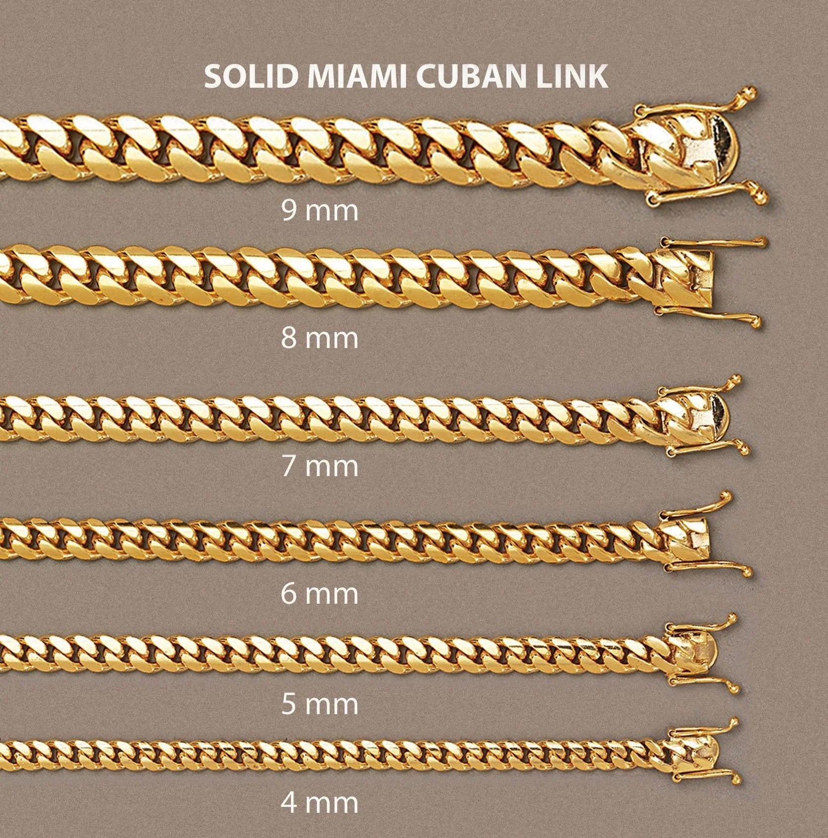 Womens Chain - Solid Miami Cuban Link 10K/14K Gold - Image 5