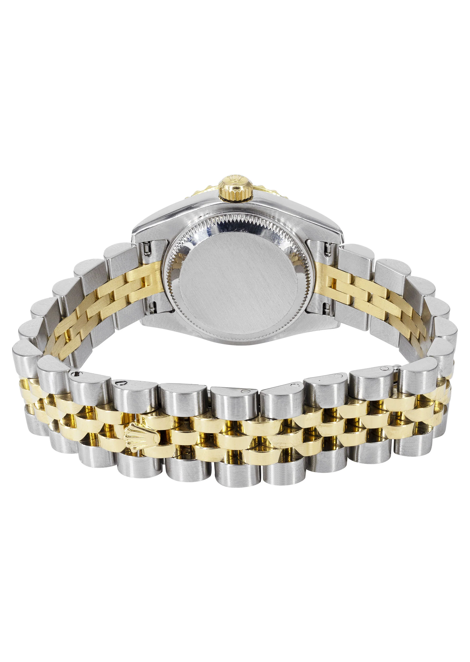 Womens Diamond Gold Hidden Clasp Rolex Watch | 1 Carat Bezel | 26Mm | Gold Metallic Dial | Jubilee Band | Model 179173 - Image 5