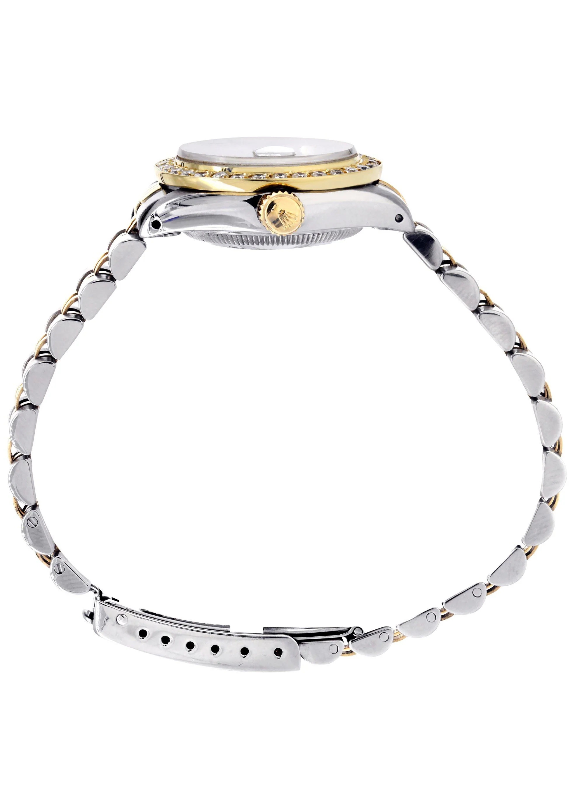 Womens Diamond Gold Rolex Watch | 1 Carat Bezel | 26Mm | Blue Pearl Dial | Jubilee Band - Image 5