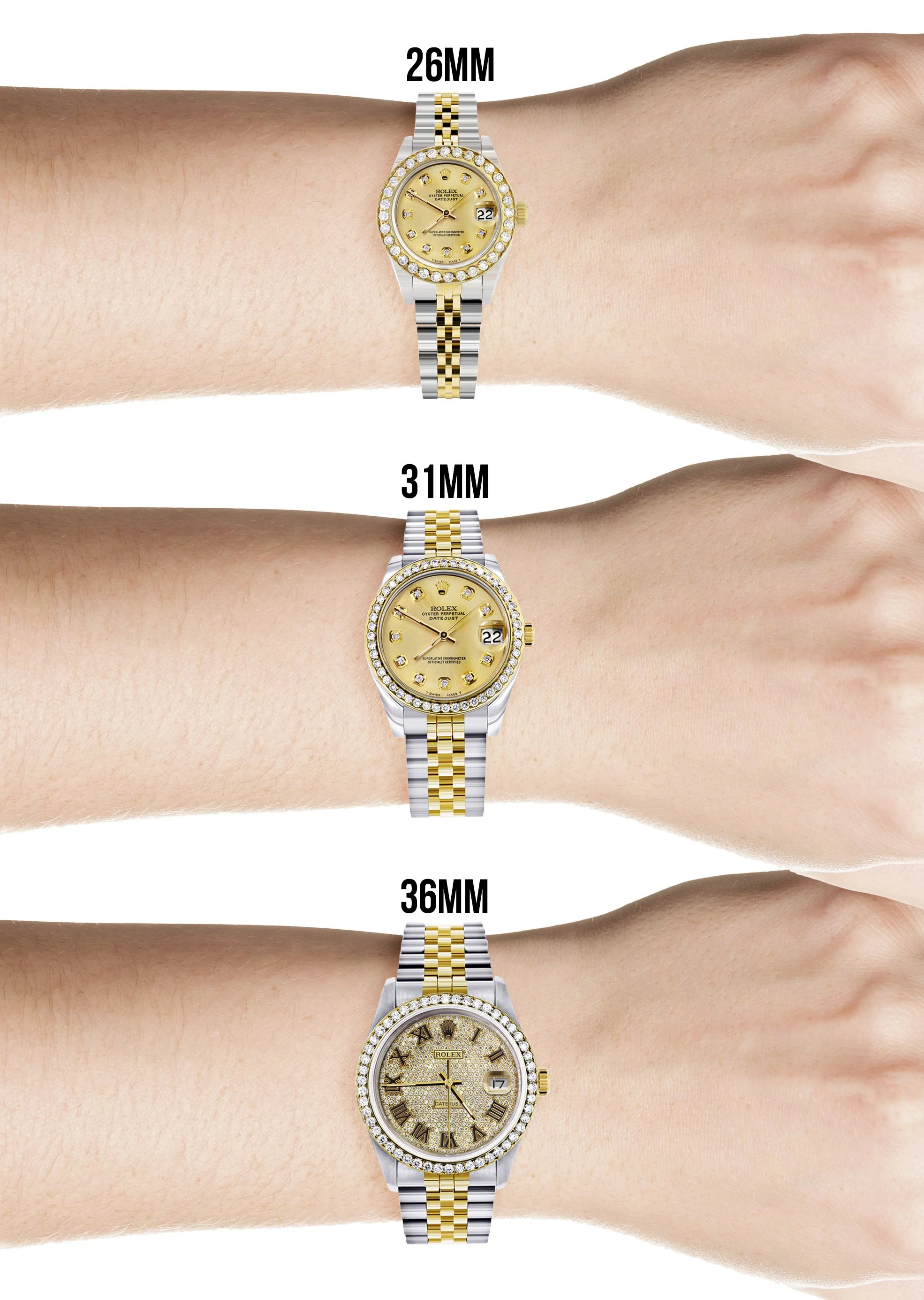 Womens Diamond Gold Rolex Watch | 1 Carat Bezel | 26Mm | Light Pink Pearl Dial | Jubilee Band - Image 7