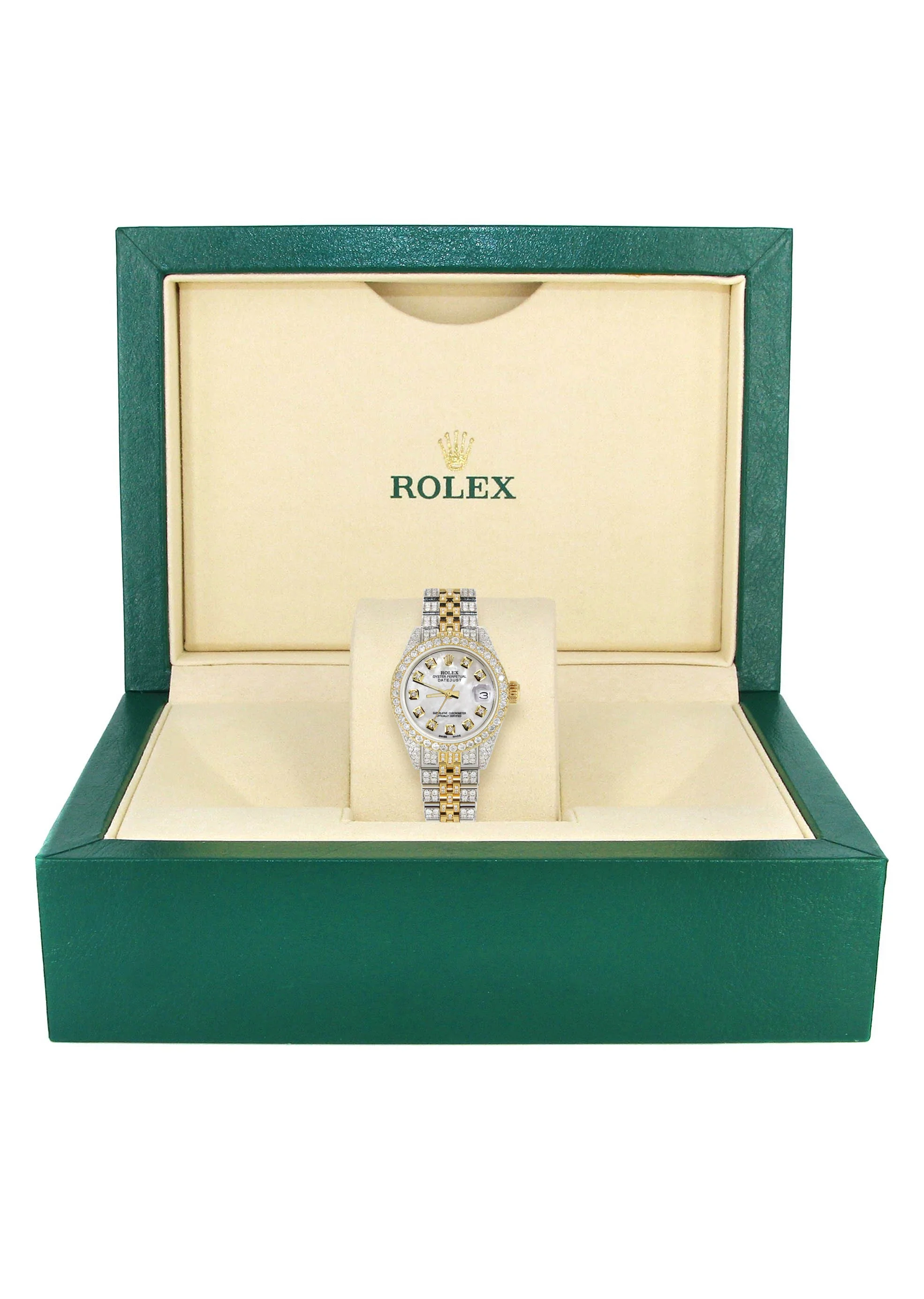 Womens Diamond Gold Rolex Watch | 26Mm | Mother Of Pearl Dial | Jubilee Band - Image 6