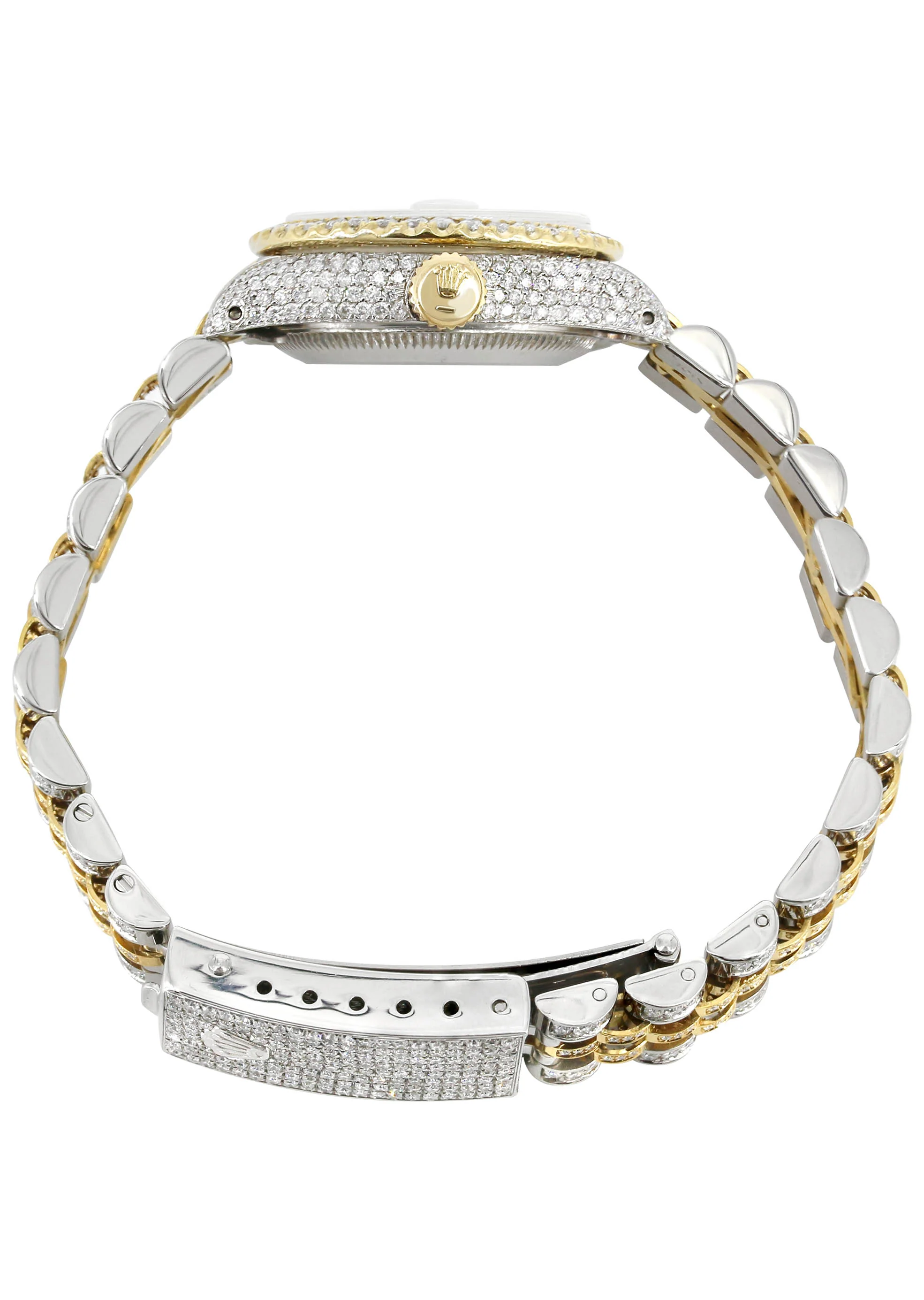 Womens Diamond Gold Rolex Watch | 26Mm | Pink Mother Of Pearl Dial | Jubilee Band - Image 5
