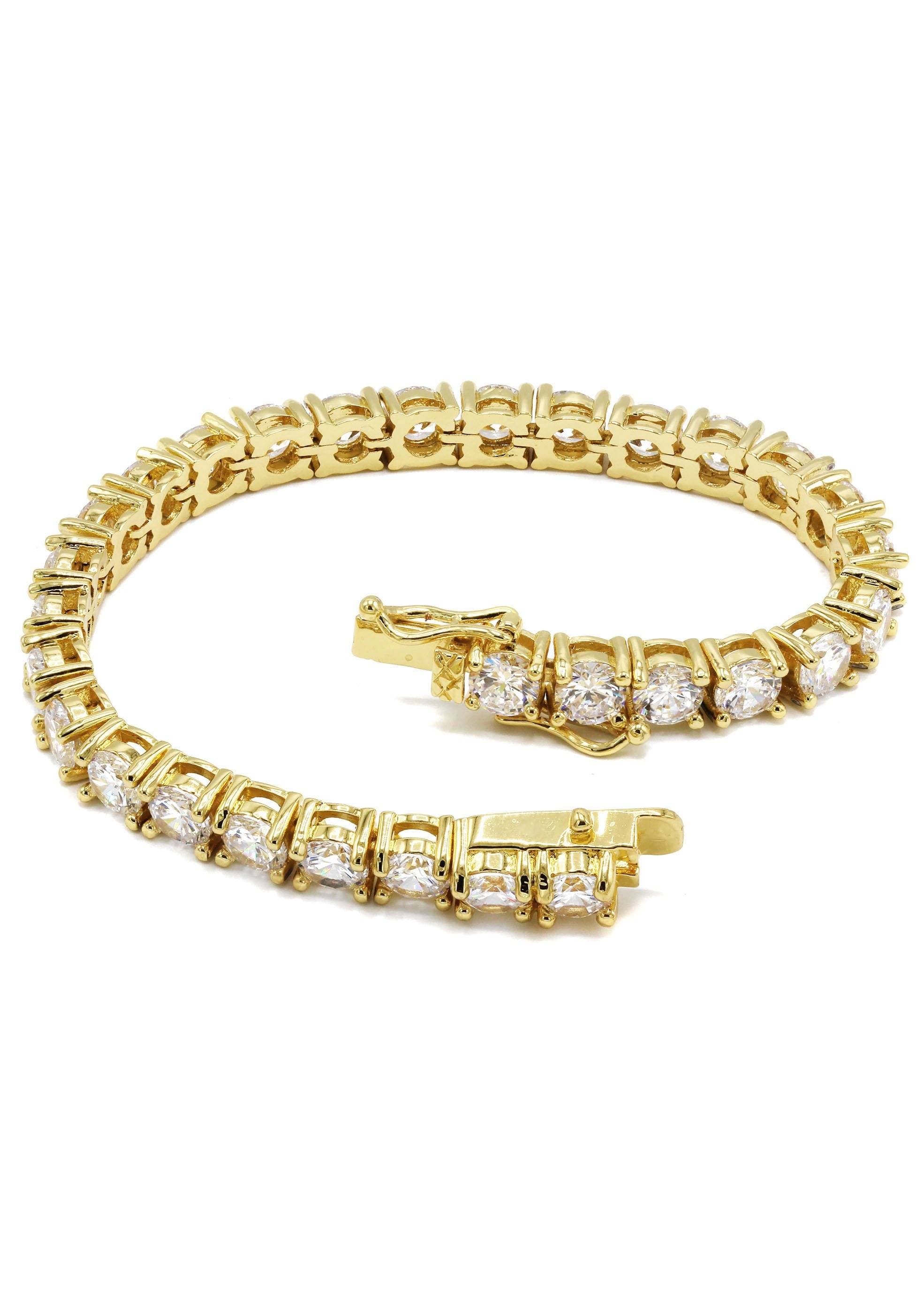 Womens Diamond Gold Tennis Bracelet - Image 4