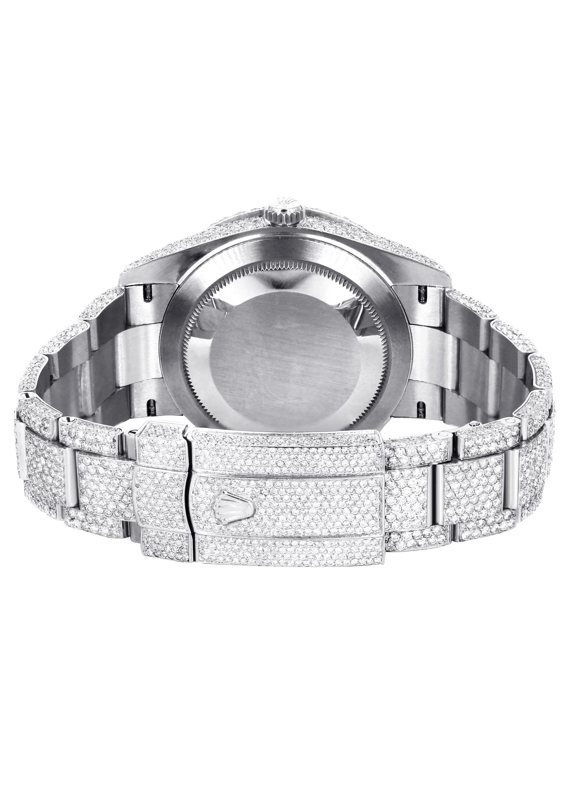 Womens Diamond Iced Out Rolex Datejust 41 | 25 Carats Of Diamonds | Aquamarine Mother of Pearl Dial | Two Row | Oyster Band - Image 4