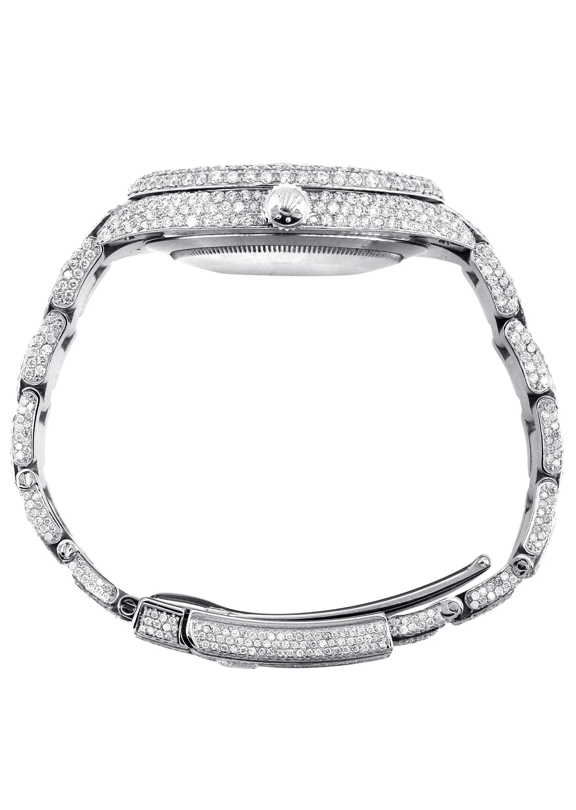 Womens Diamond Iced Out Rolex Datejust 41 | 25 Carats Of Diamonds | Custom Arabic Diamond Dial | Two Row | Oyster Band - Image 4