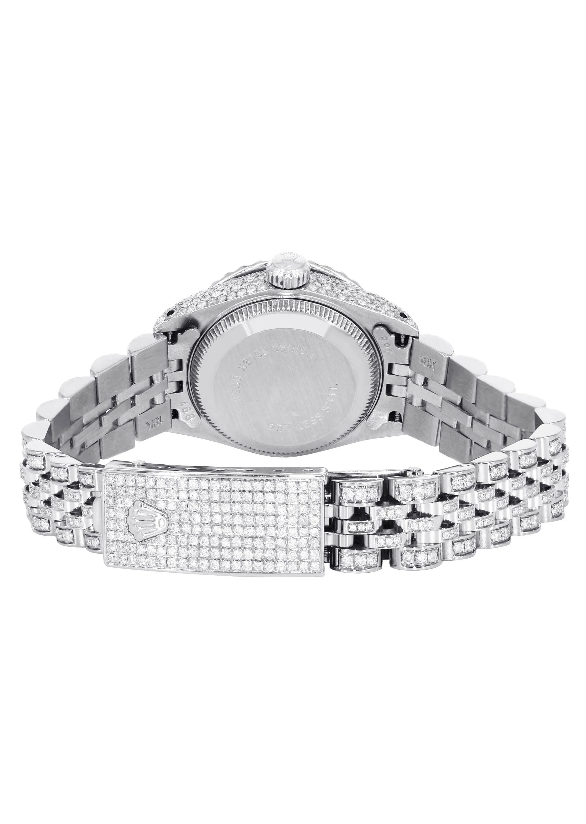 Womens Diamond Stainless Steel Rolex Watch | 26Mm | Texture Dial | Jubilee Band - Image 4