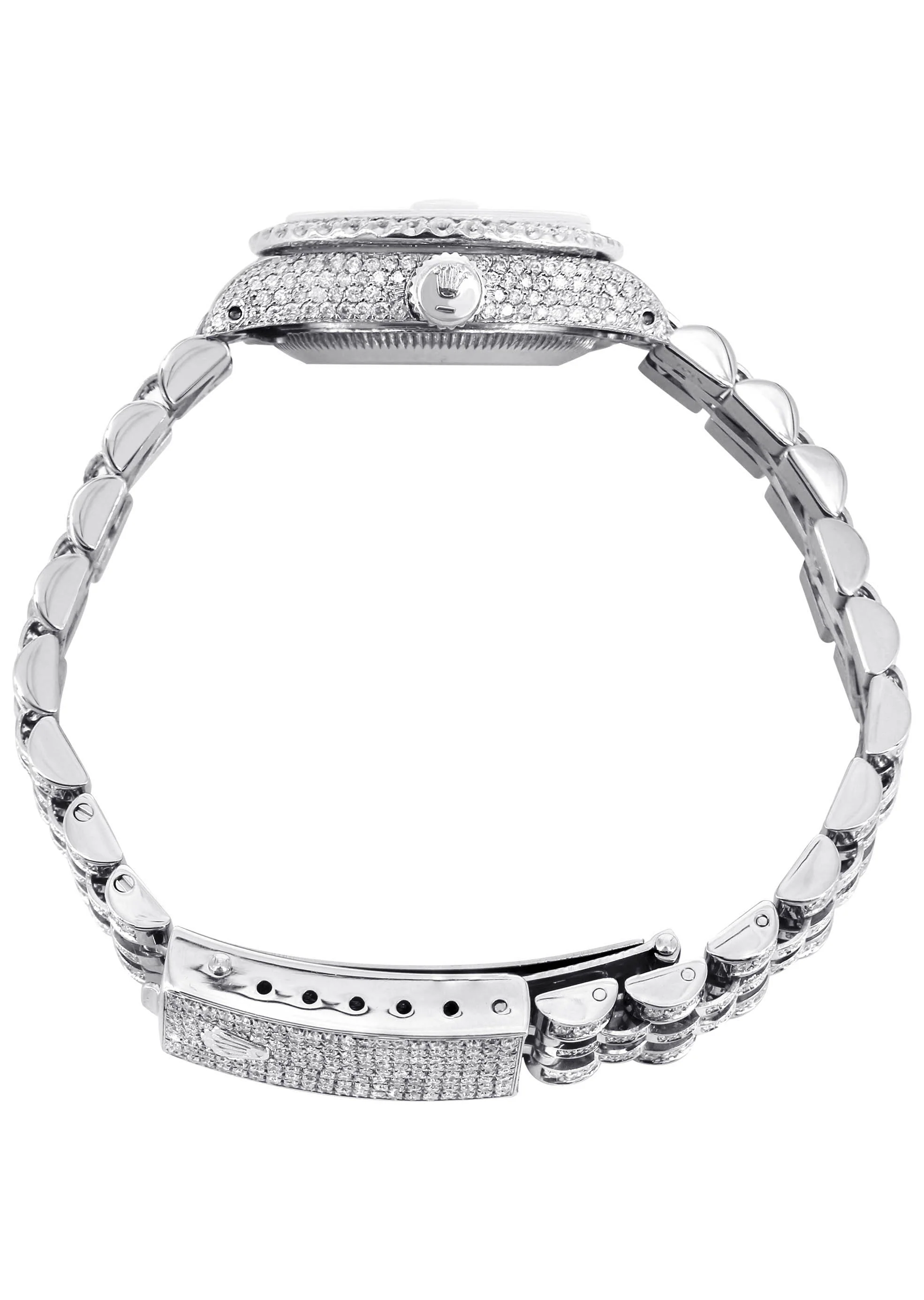 Womens Diamond Stainless Steel Rolex Watch | 26Mm | Texture Dial | Jubilee Band - Image 5
