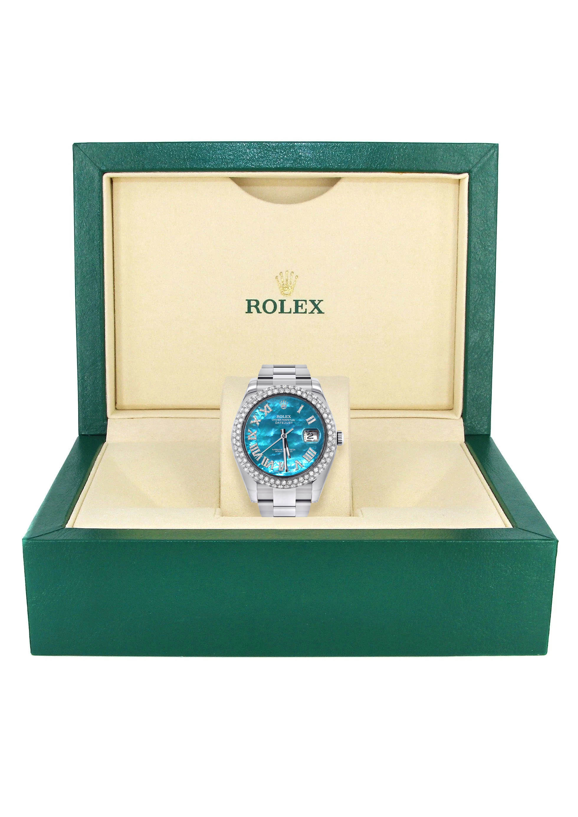 Womens Rolex Datejust II Watch | 41 MM | Aquamarine Mother of Pearl Dial | Two Row | Oyster Band - Image 5