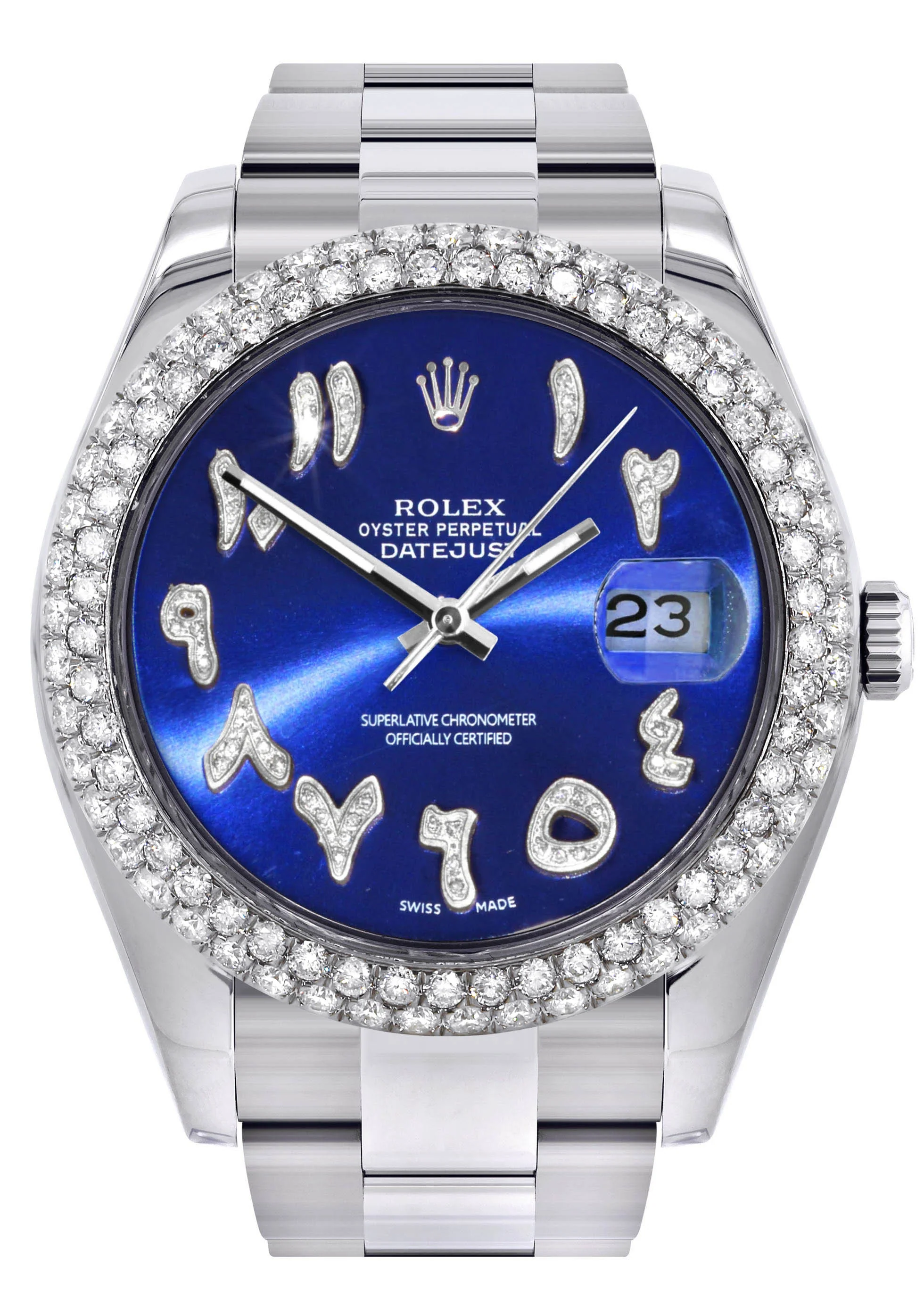 Womens Rolex Datejust II Watch | 41 MM | Blue Arabic Dial | Two Row | Oyster Band