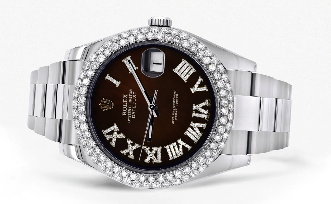 Womens Rolex Datejust II Watch | 41 MM | Brown Black Roman Numeral Dial | Two Row | Oyster Band - Image 2