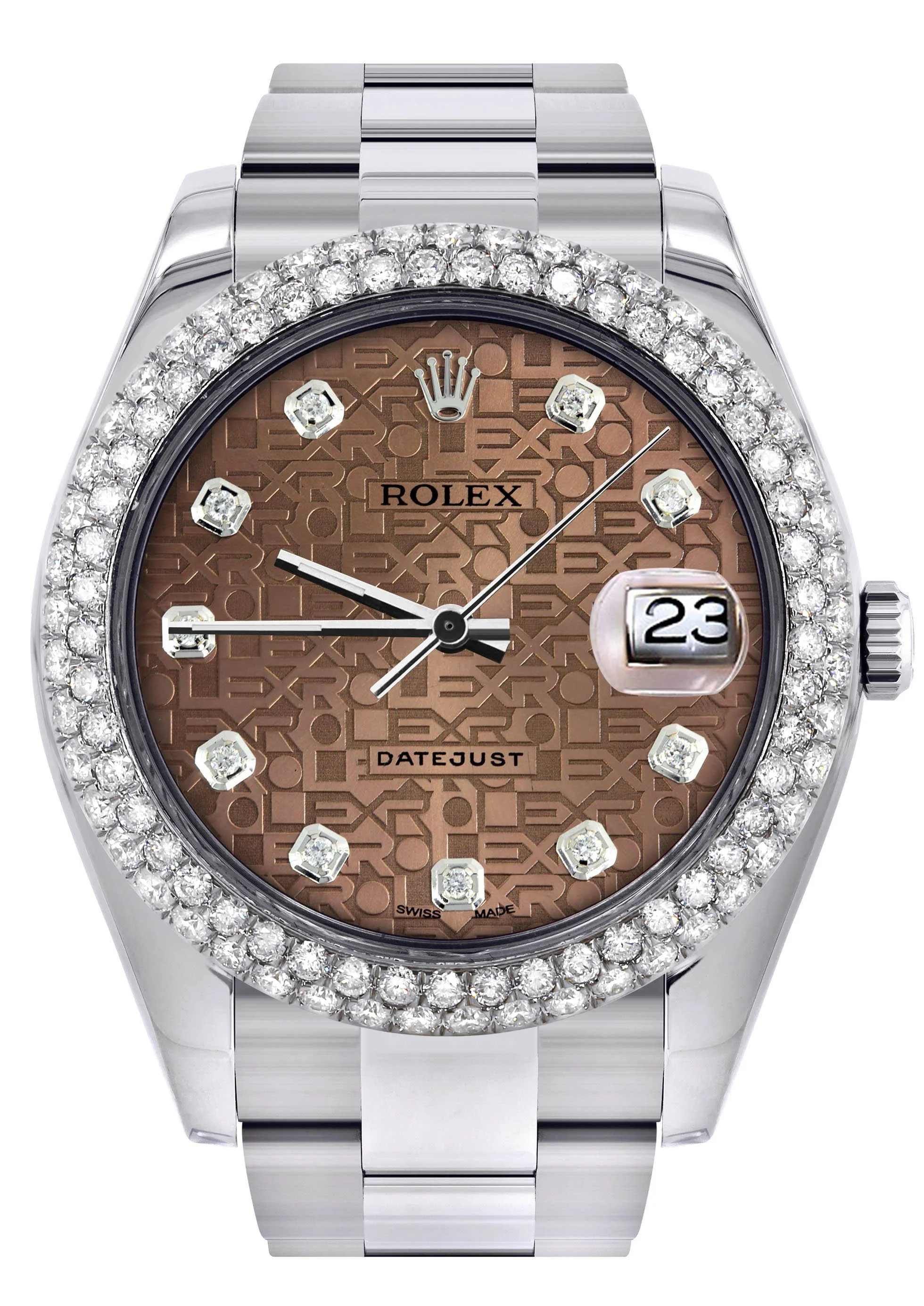 Womens Rolex Datejust II Watch | 41 MM | Brown Texture Dial | Two Row | Oyster Band