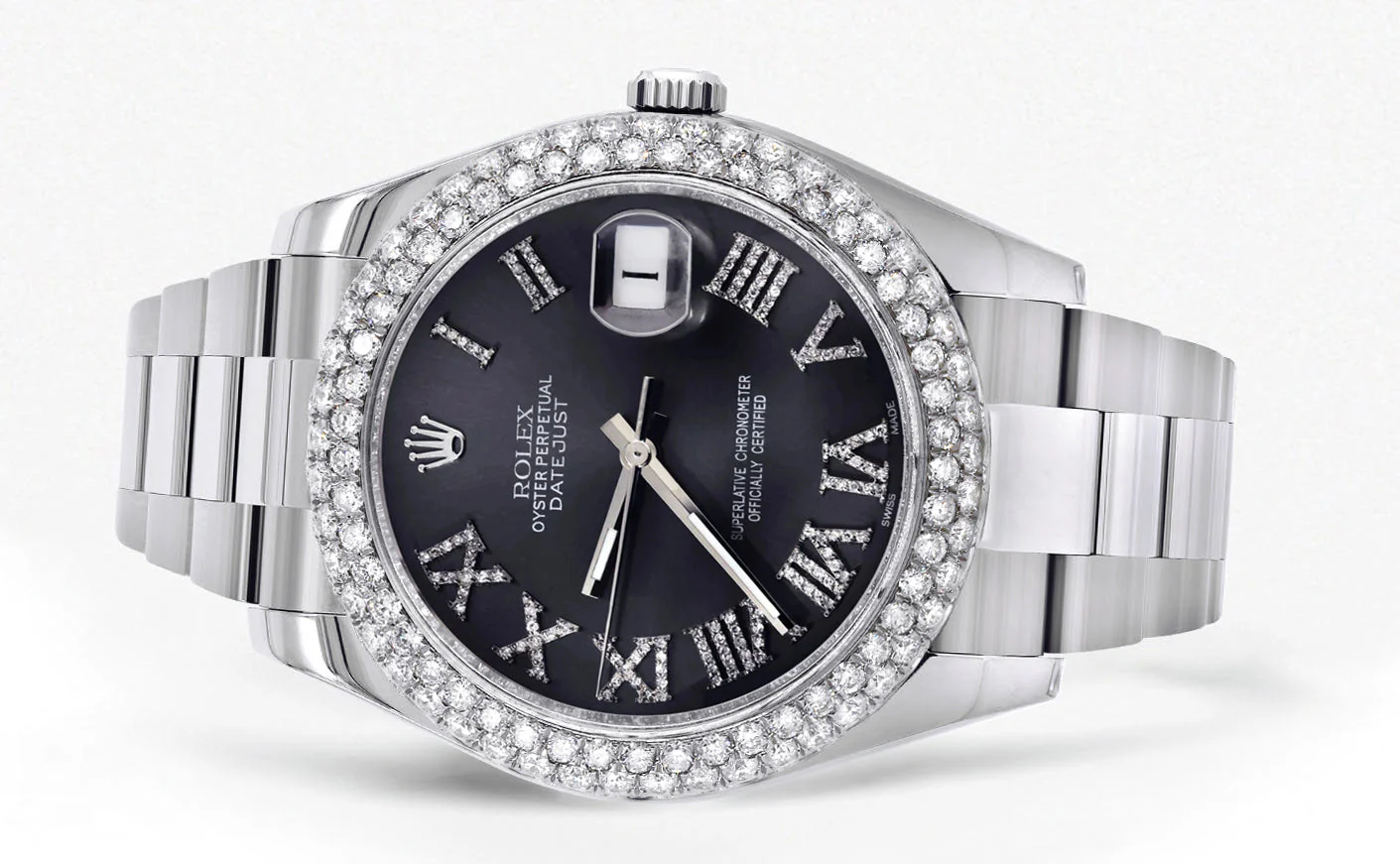 Womens Rolex Datejust II Watch | 41 MM | Dark Gray Roman Numeral Dial | Two Row | Oyster Band - Image 2
