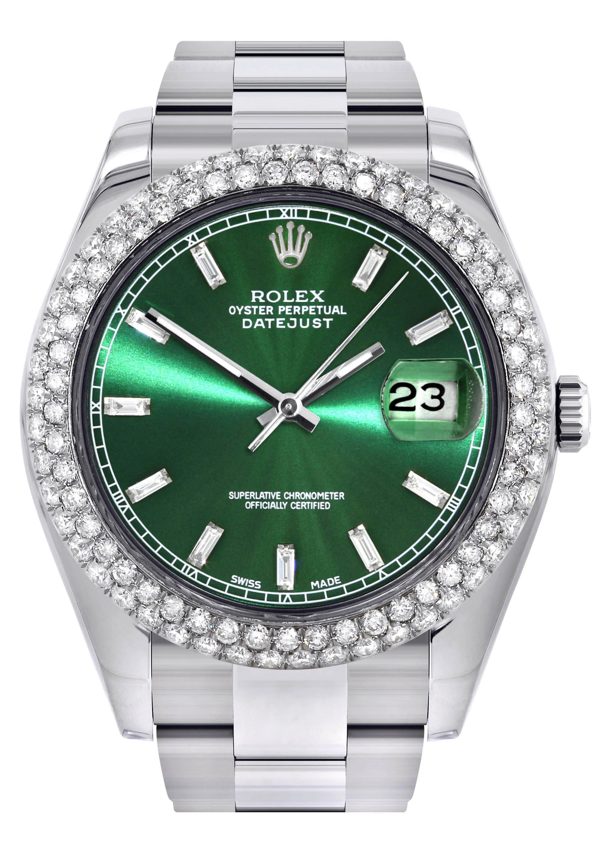 Womens Rolex Datejust II Watch | 41 MM | Green Dial | Two Row | Oyster Band