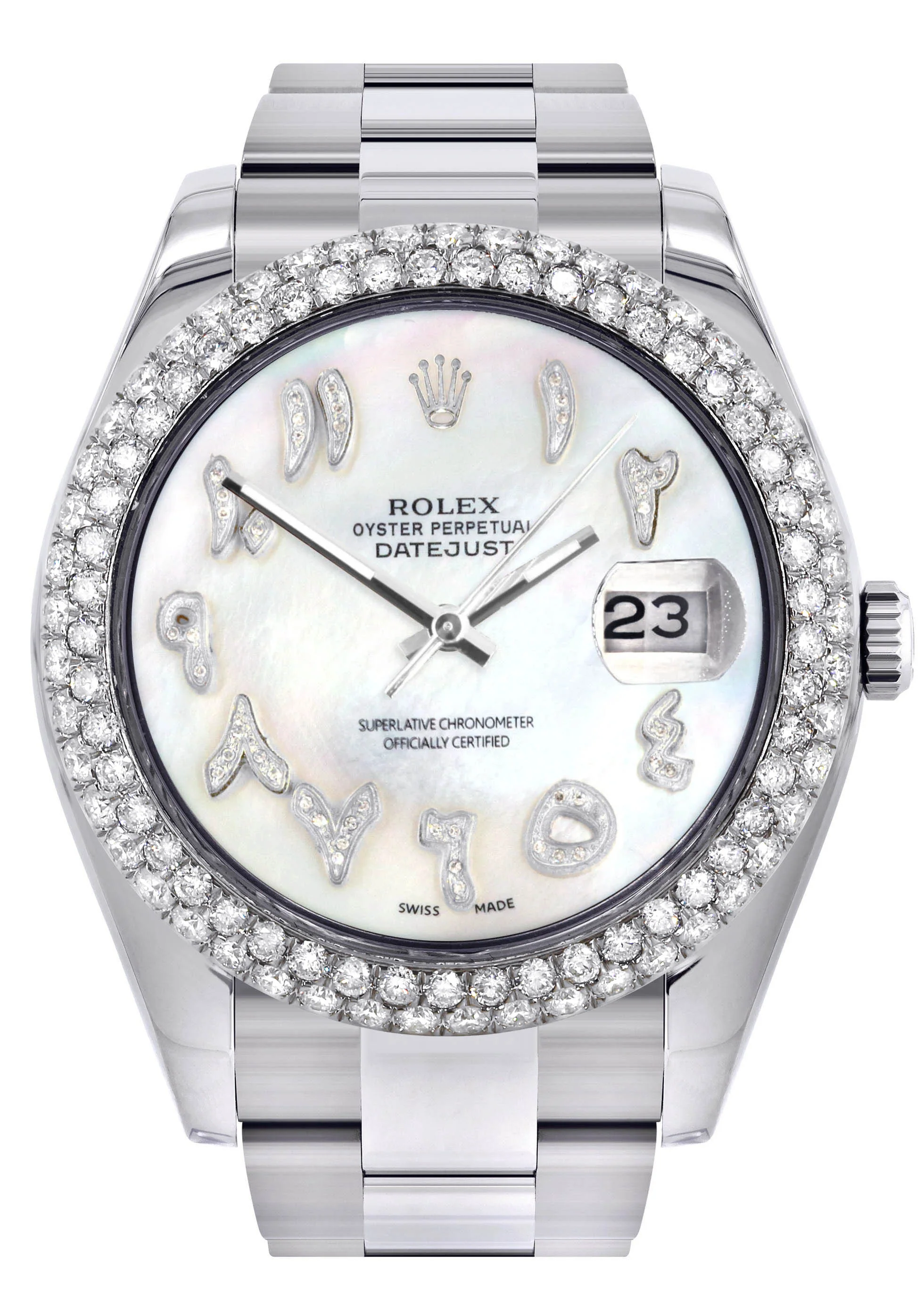 Womens Rolex Datejust II Watch | 41 MM | Mother of Pearl Arabic Numeral Dial | Two Row | Oyster Band