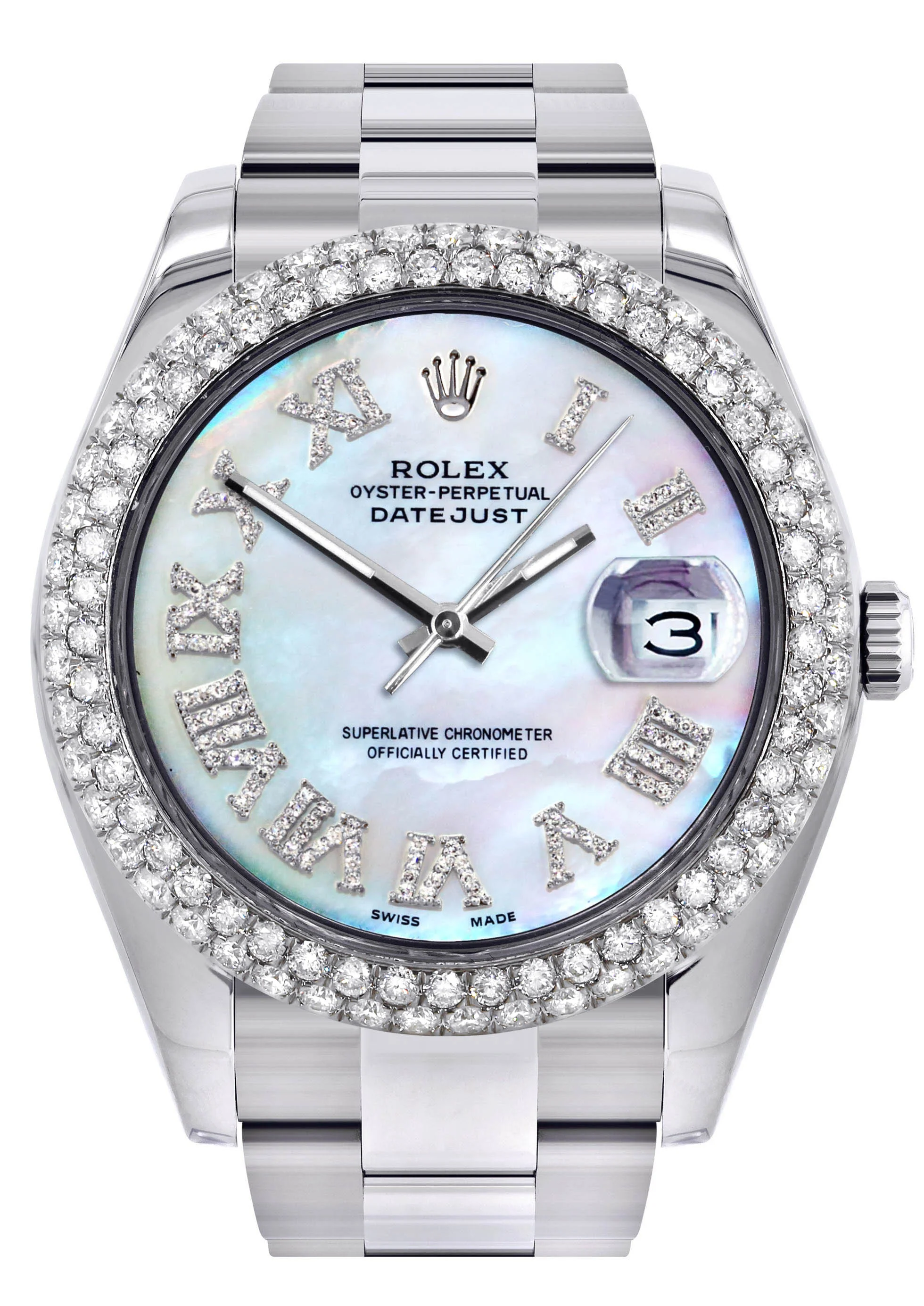 Womens Rolex Datejust II Watch | 41 MM | Mother of Pearl Roman Numeral Dial | Two Row | Oyster Band