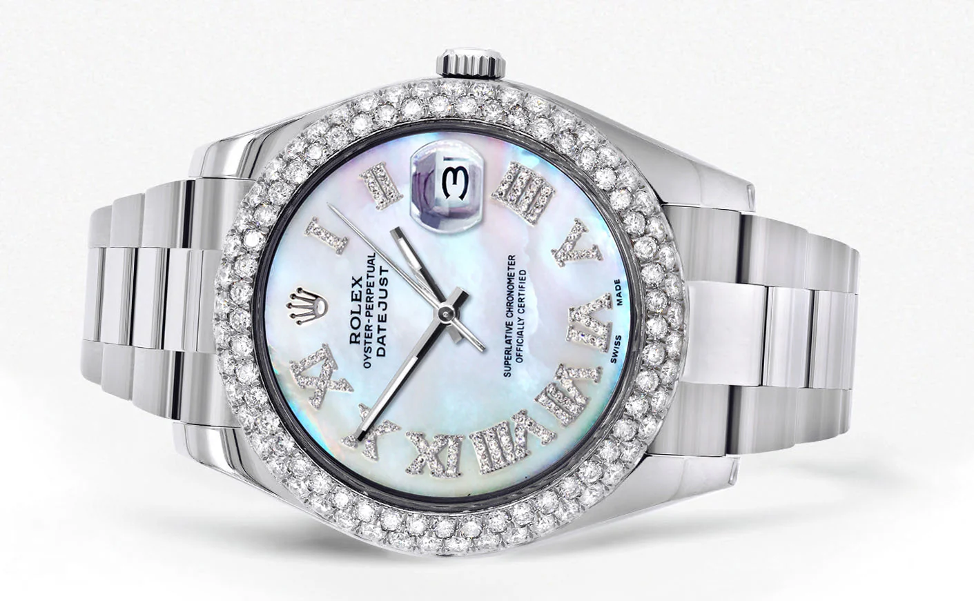 Womens Rolex Datejust II Watch | 41 MM | Mother of Pearl Roman Numeral Dial | Two Row | Oyster Band - Image 2