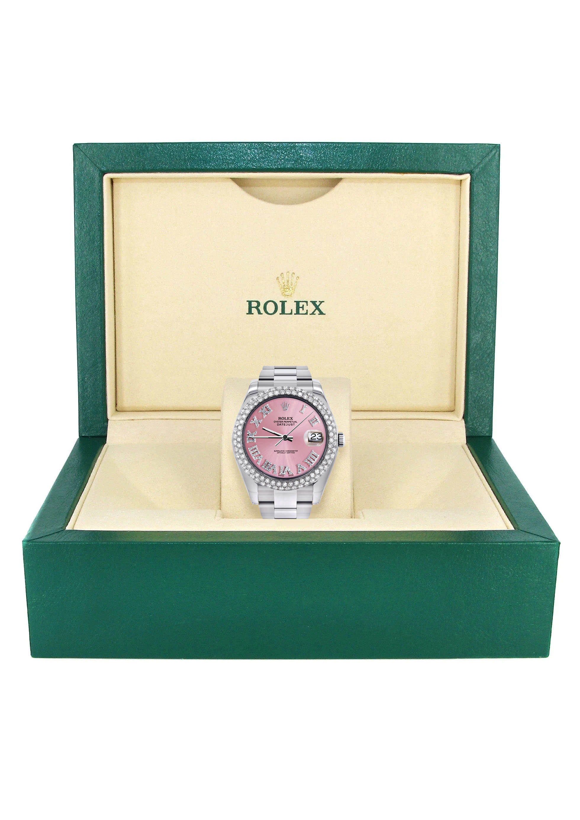 Womens Rolex Datejust II Watch | 41 MM | Pink Roman Numeral Dial | Two Row | Oyster Band - Image 5