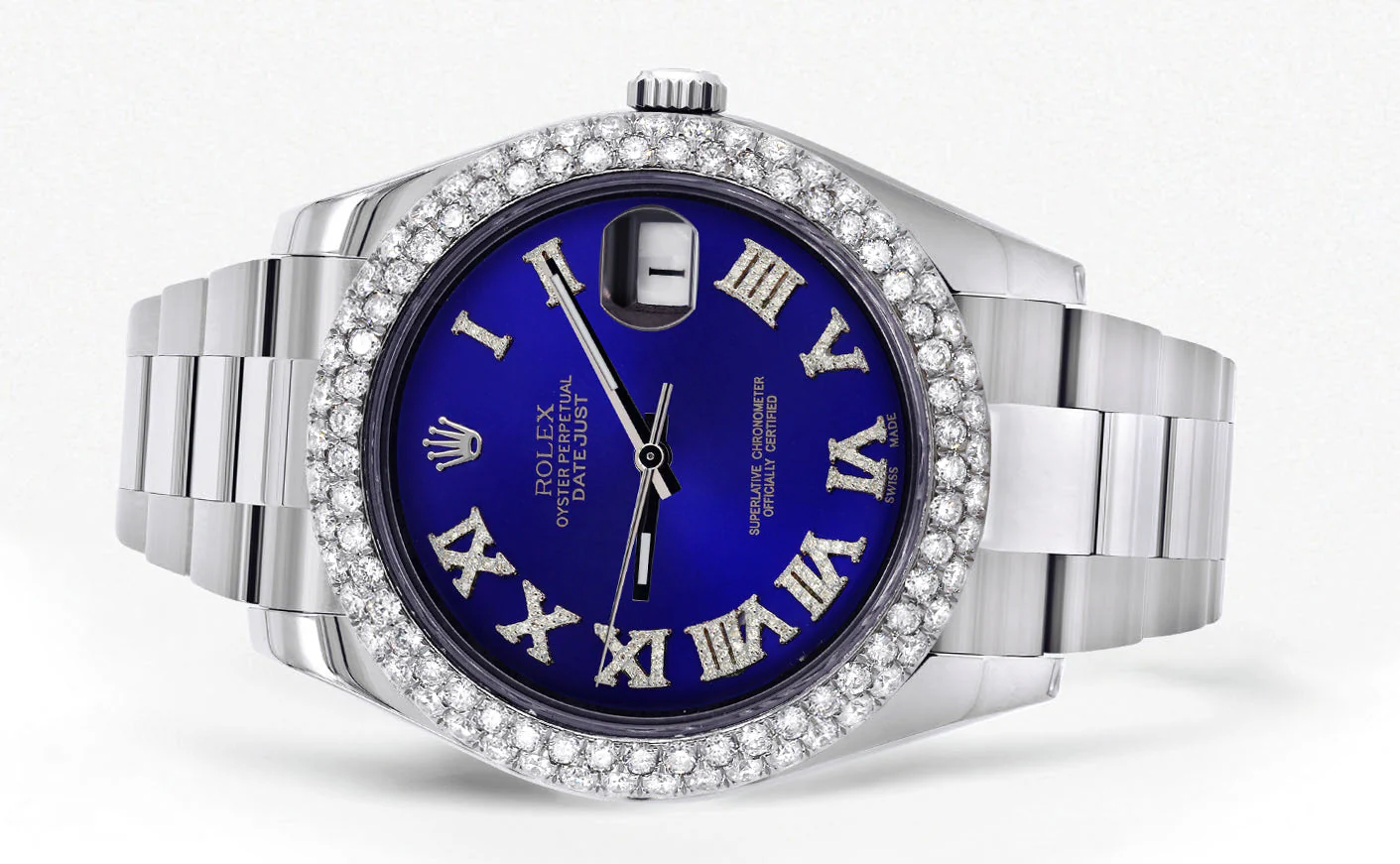 Womens Rolex Datejust II Watch | 41 MM | Royal Blue Roman Numeral Dial | Two Row | Oyster Band - Image 2