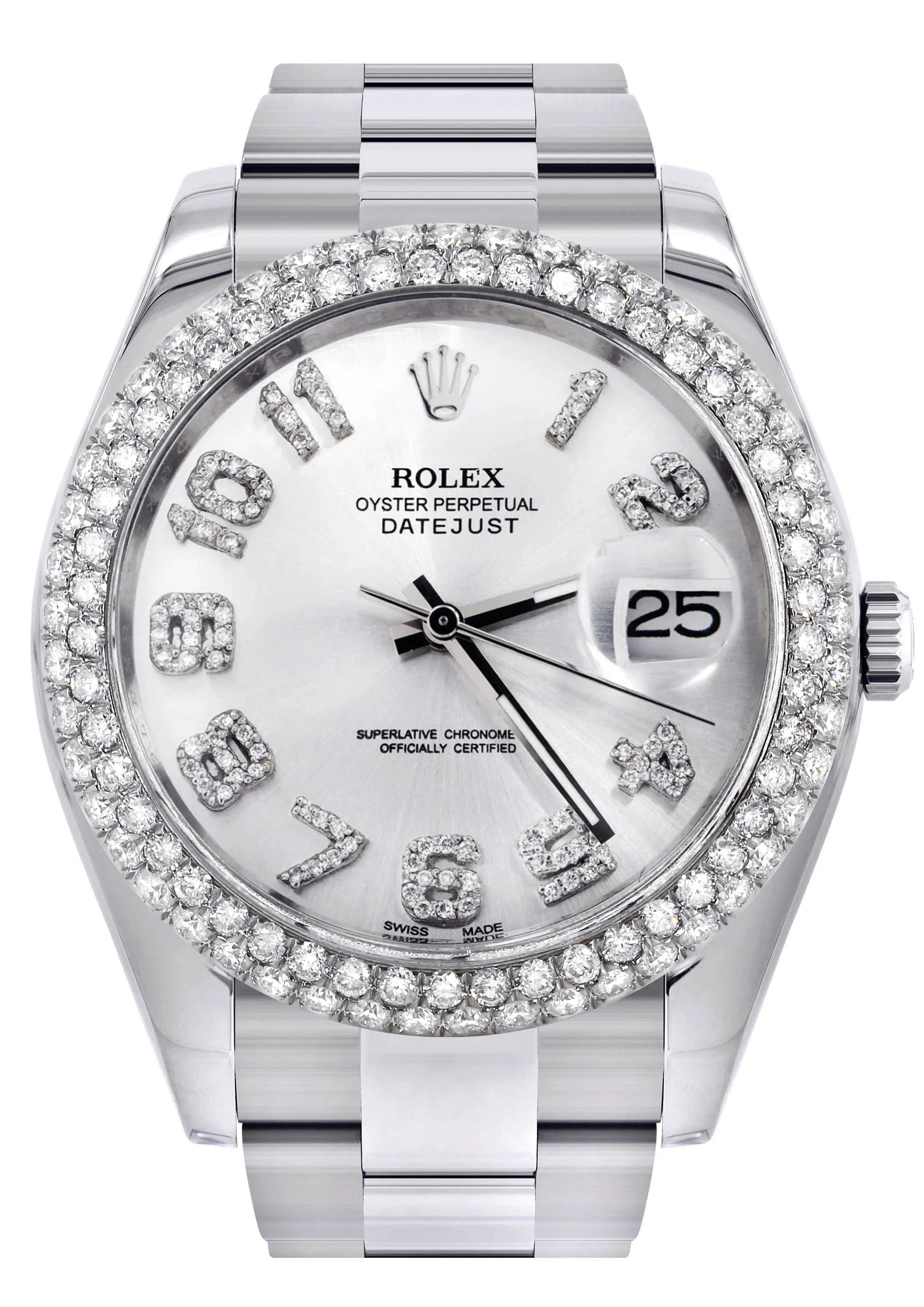 Womens Rolex Datejust II Watch | 41 MM | White Diamond Dial | Two Row | Oyster Band
