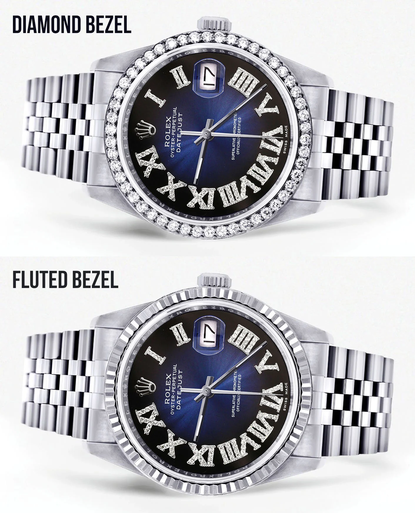 Womens Rolex Datejust Watch 16200 | 36Mm | Blue Black Roman Numeral Dial | Jubilee Band - Image 2