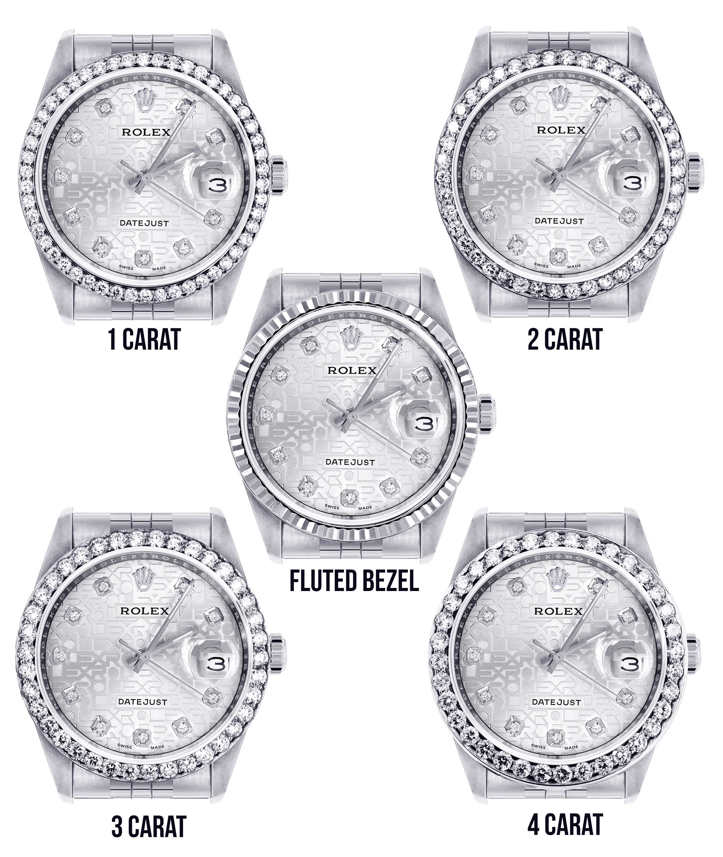 Womens Rolex Datejust Watch 16200 | 36Mm | Diamond Rolex Textured Roman Numeral Dial | Jubilee Band - Image 4