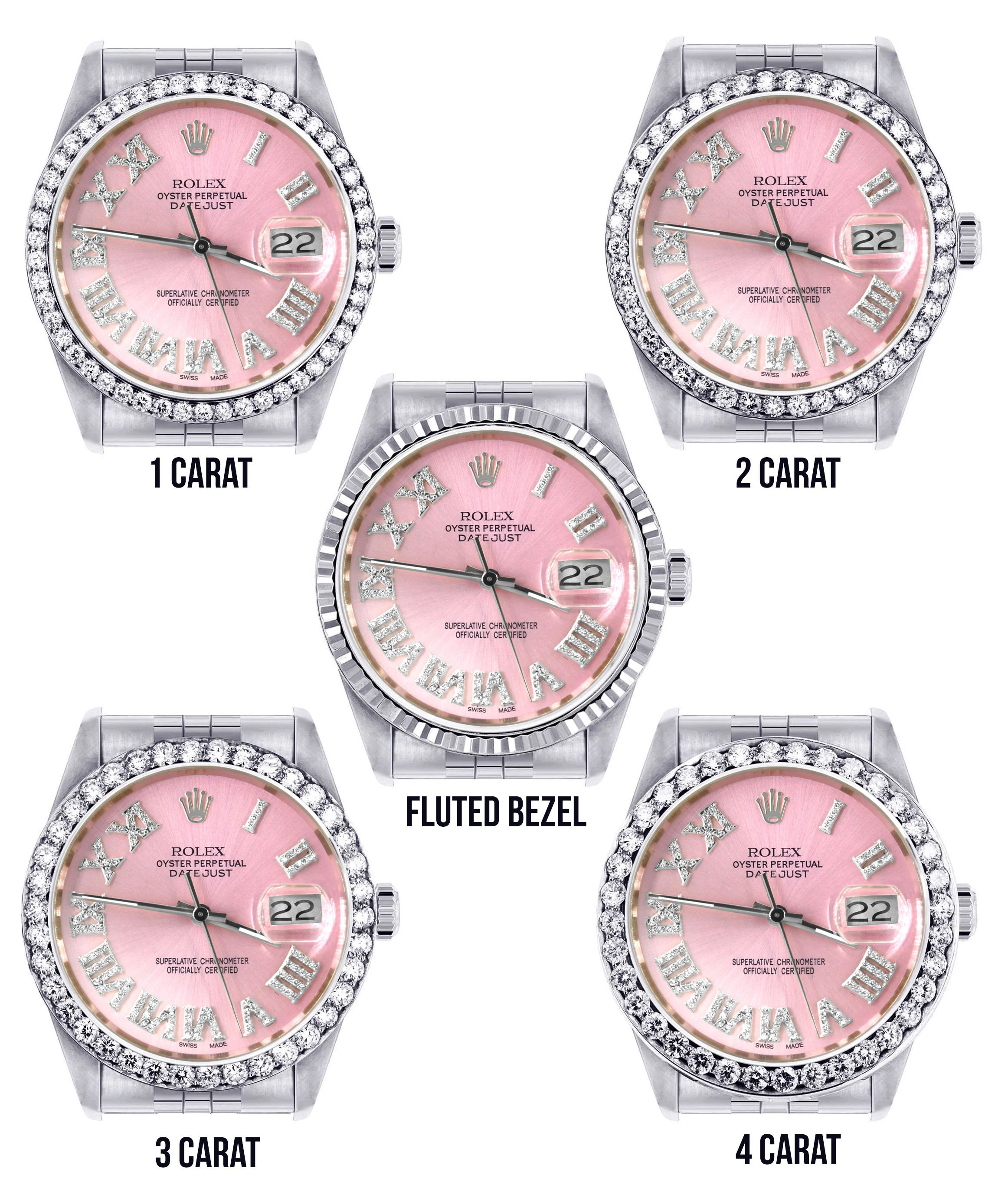Womens Rolex Datejust Watch 16200 | 36Mm | Light Pink Roman Numeral Dial | Jubilee Band - Image 3