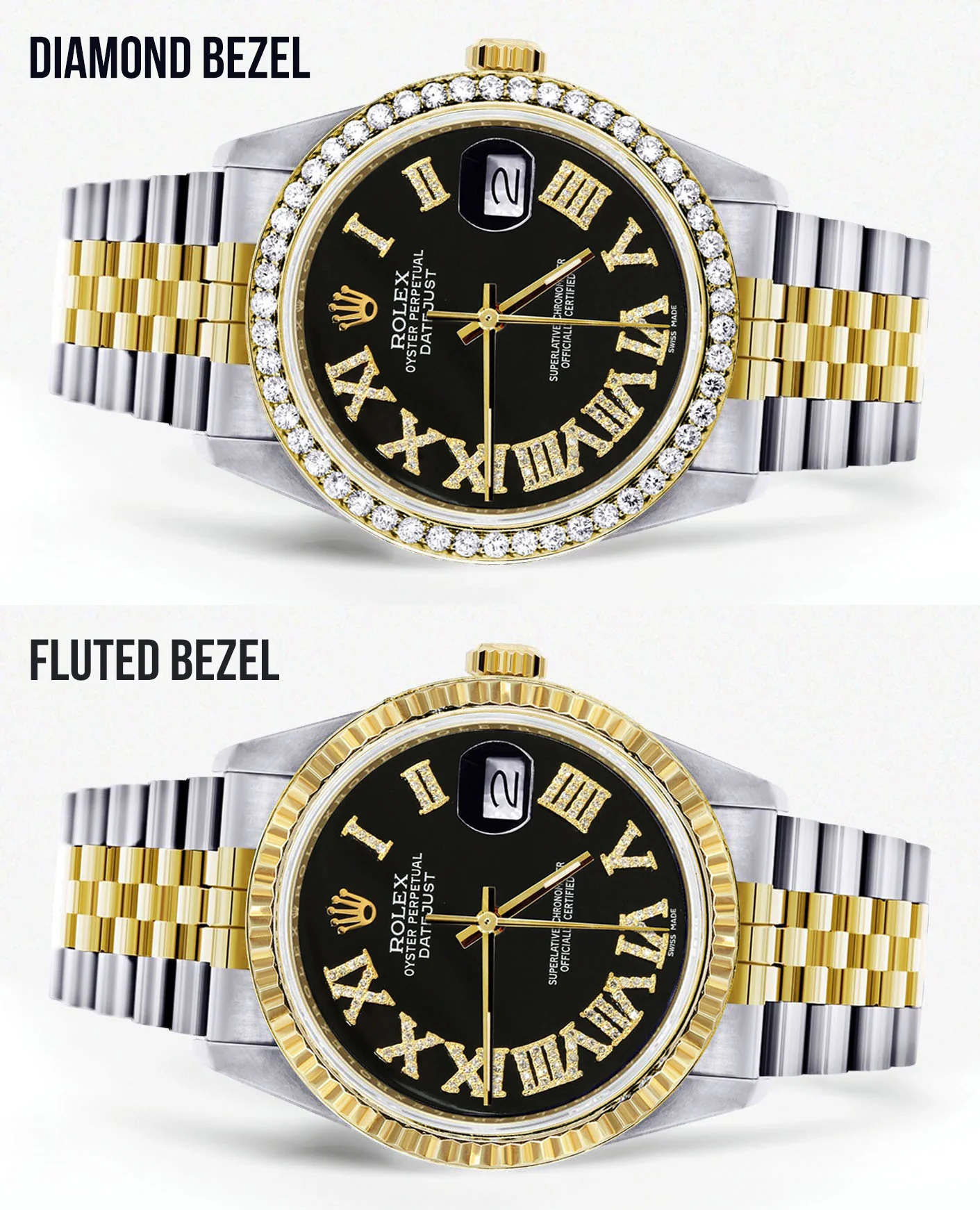 Womens Rolex Datejust Watch 16233 | 36Mm | Black Roman Dial | Jubilee Band - Image 2