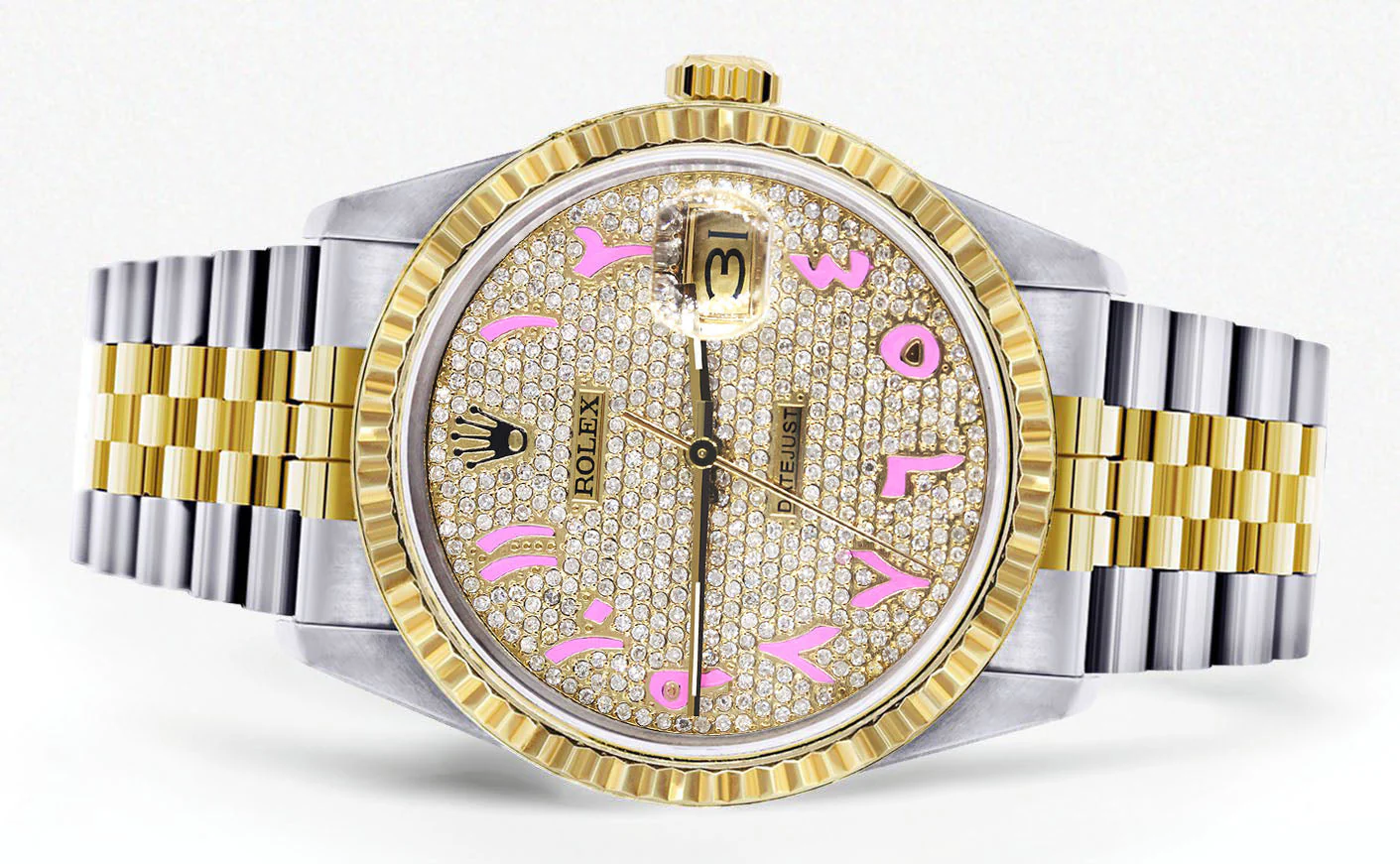 Womens Rolex Datejust Watch 16233 Two Tone | 36Mm | Diamond Pink Arabic Numeral | Fluted Bezel | Jubilee Band - Image 2