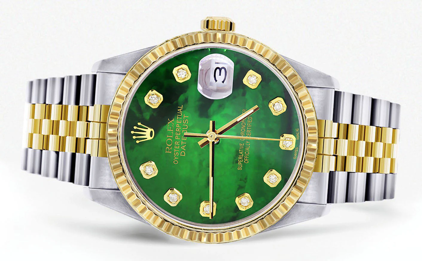 Womens Rolex Datejust Watch 16233 Two Tone | 36Mm | Green Mother of Pearl | Fluted Bezel | Jubilee Band - Image 2